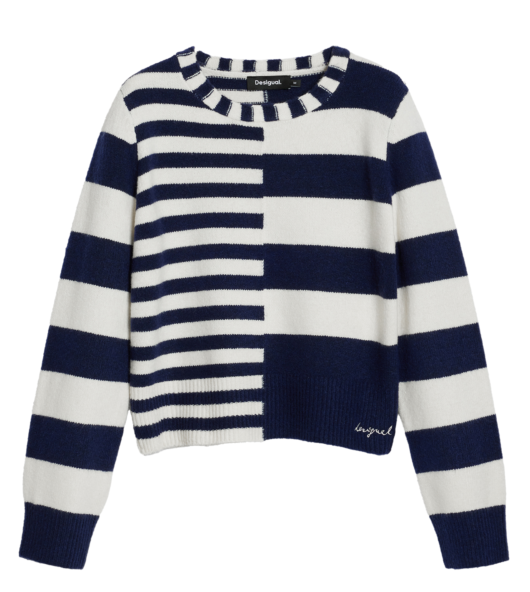 Maglione dritto scollo tondo a righe DESIGUAL Blu