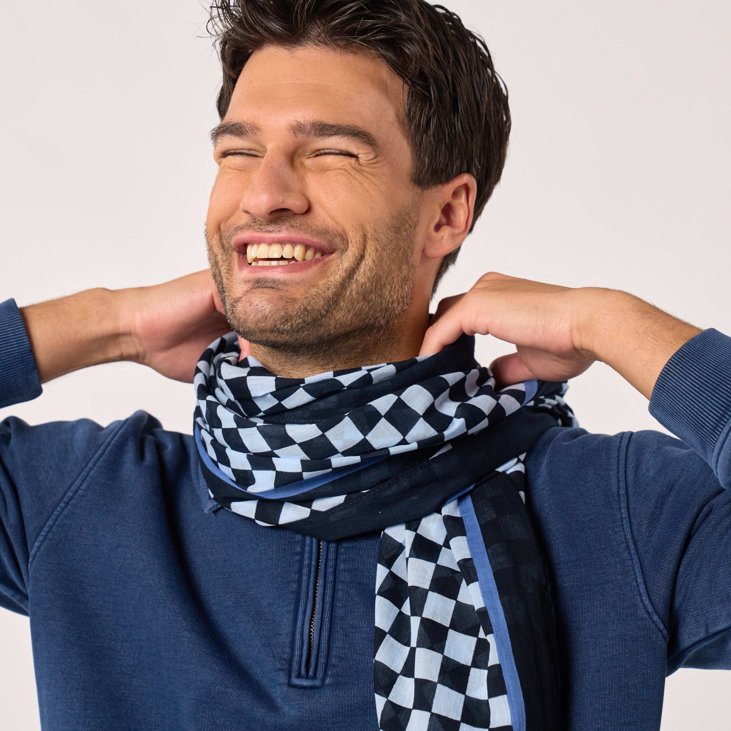 Organic cotton scarf BILLYBELT Blue