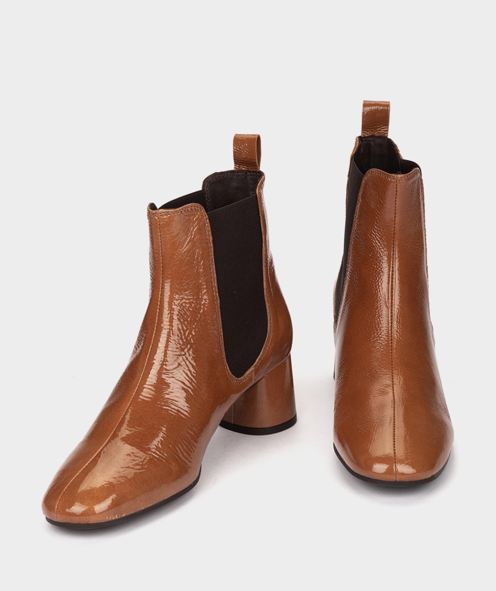 Brown patent leather ankle boots PEDRO MIRALLES Brown