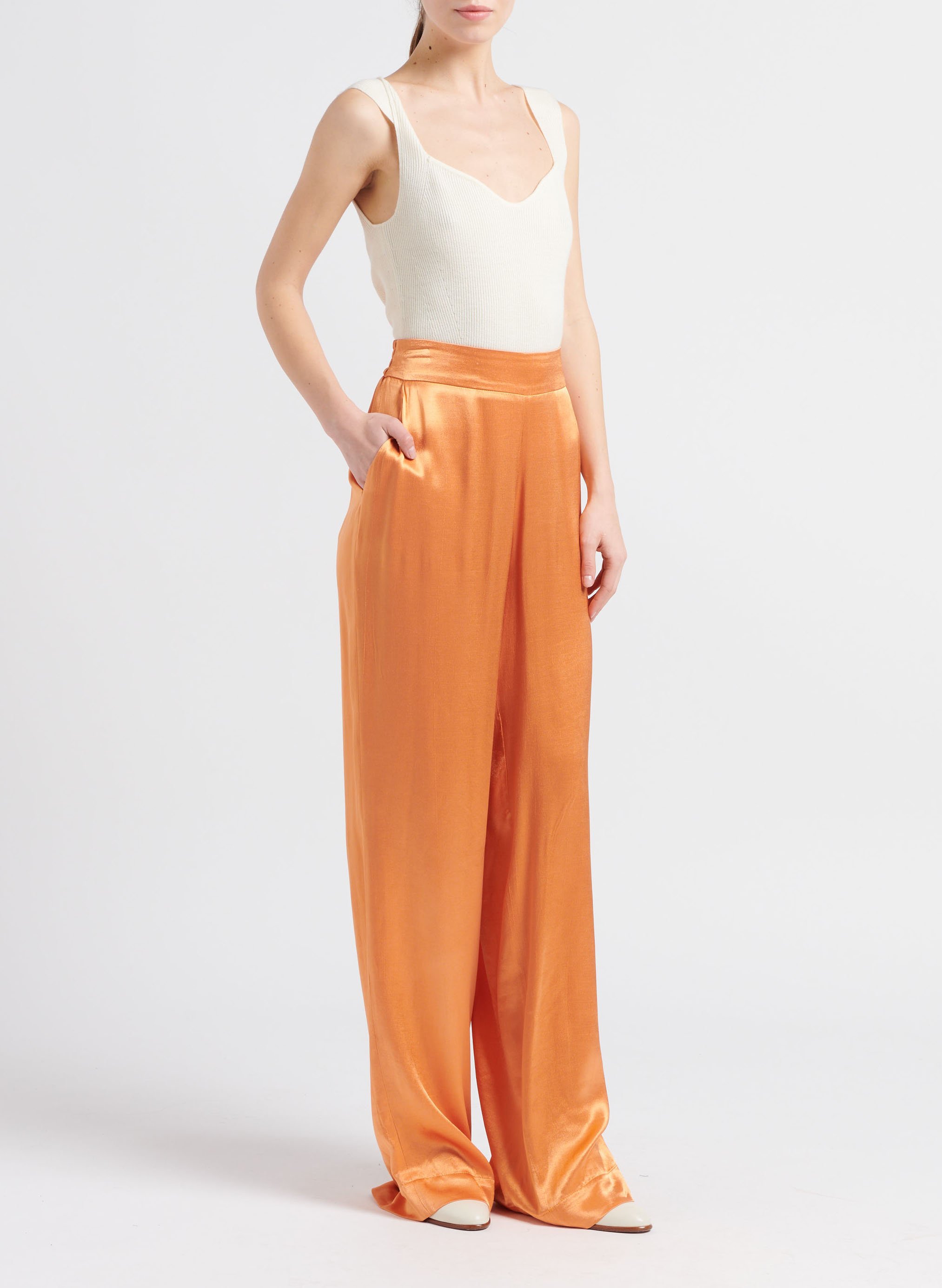 Wollen top met vierkante hals COLLECTORS CLUB Beige