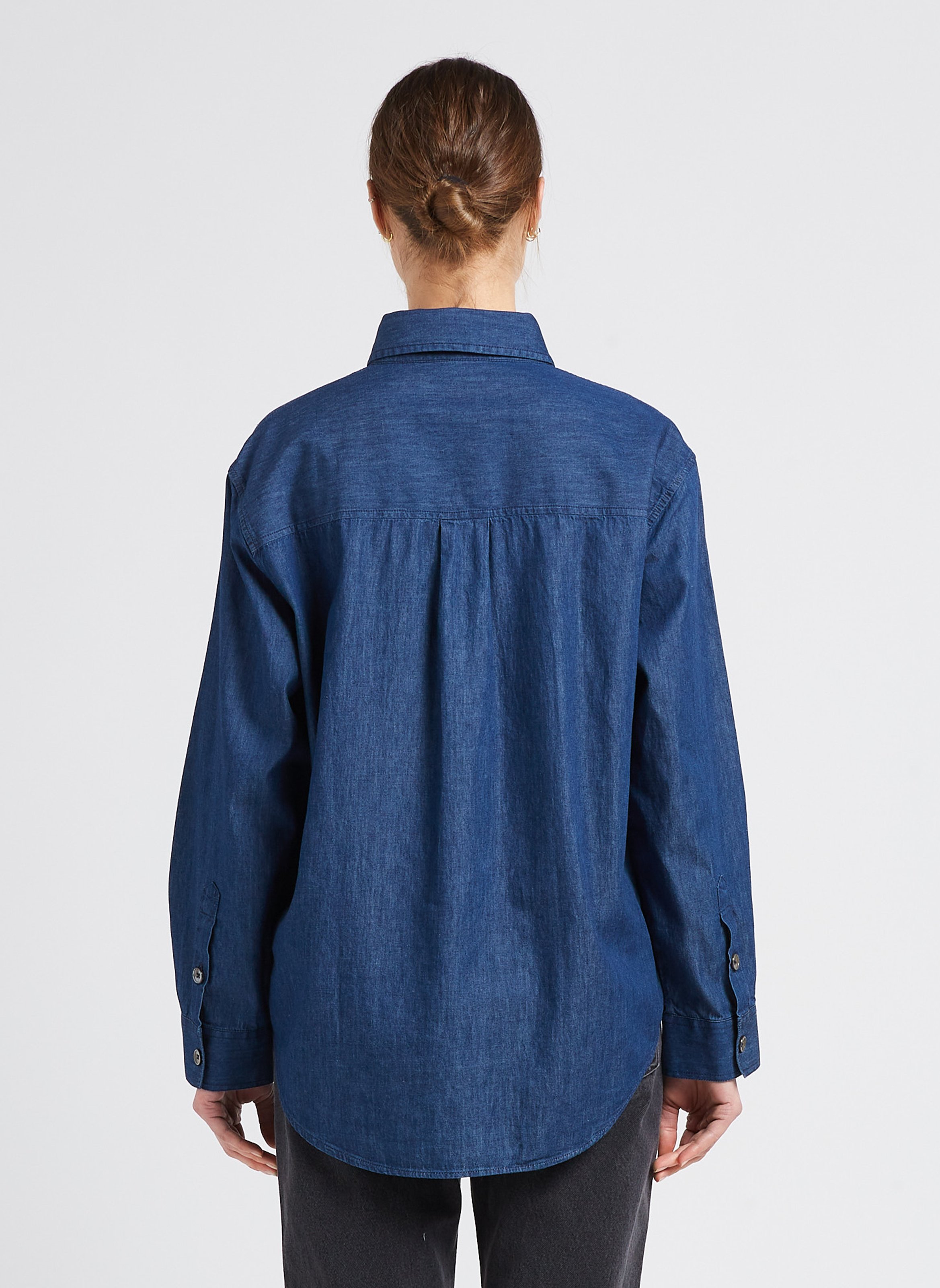 Chemise denim brodée en coton PAUL SMITH Bleu