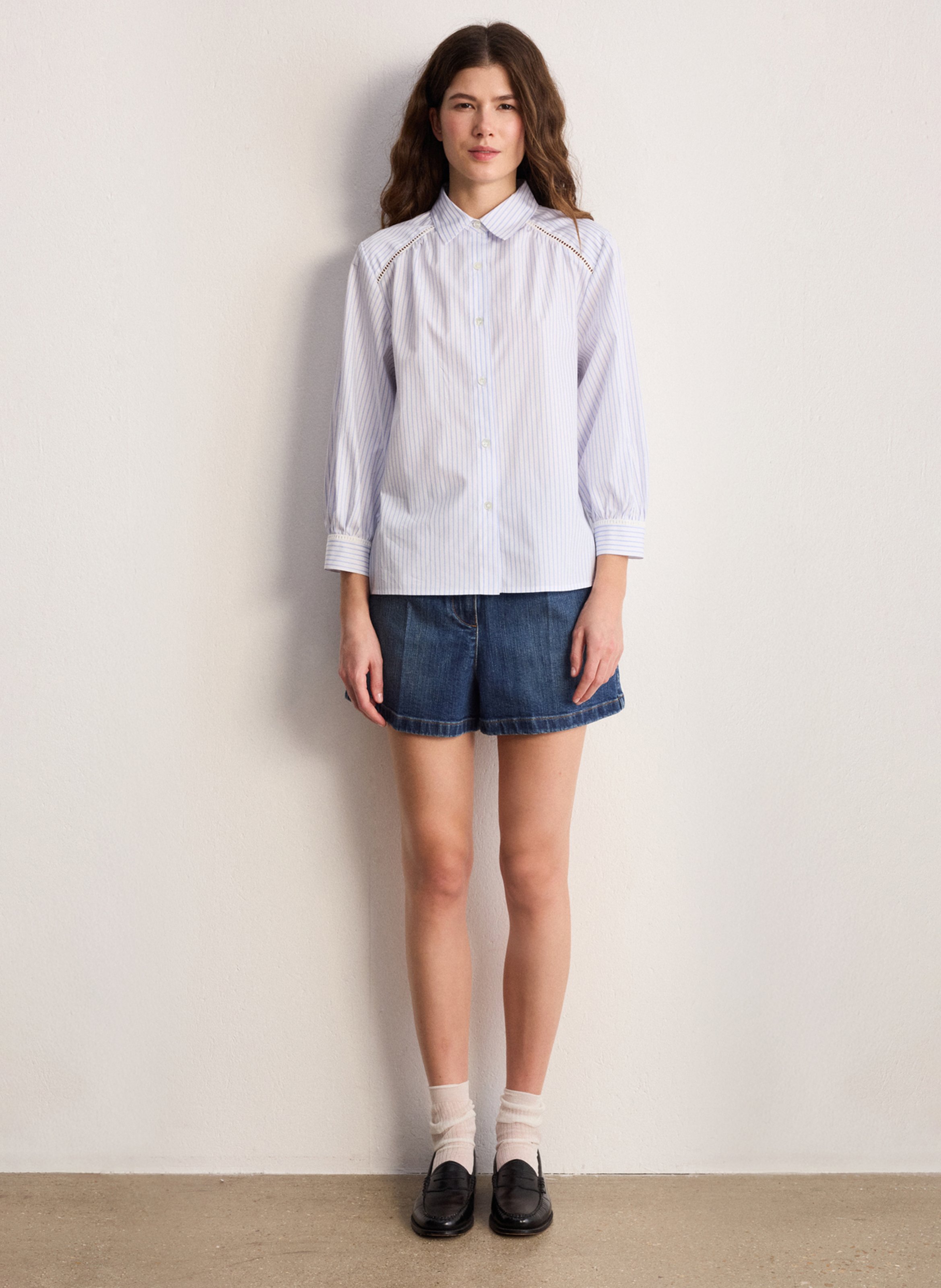 Cotton shirt with classic collar PABLO Beige