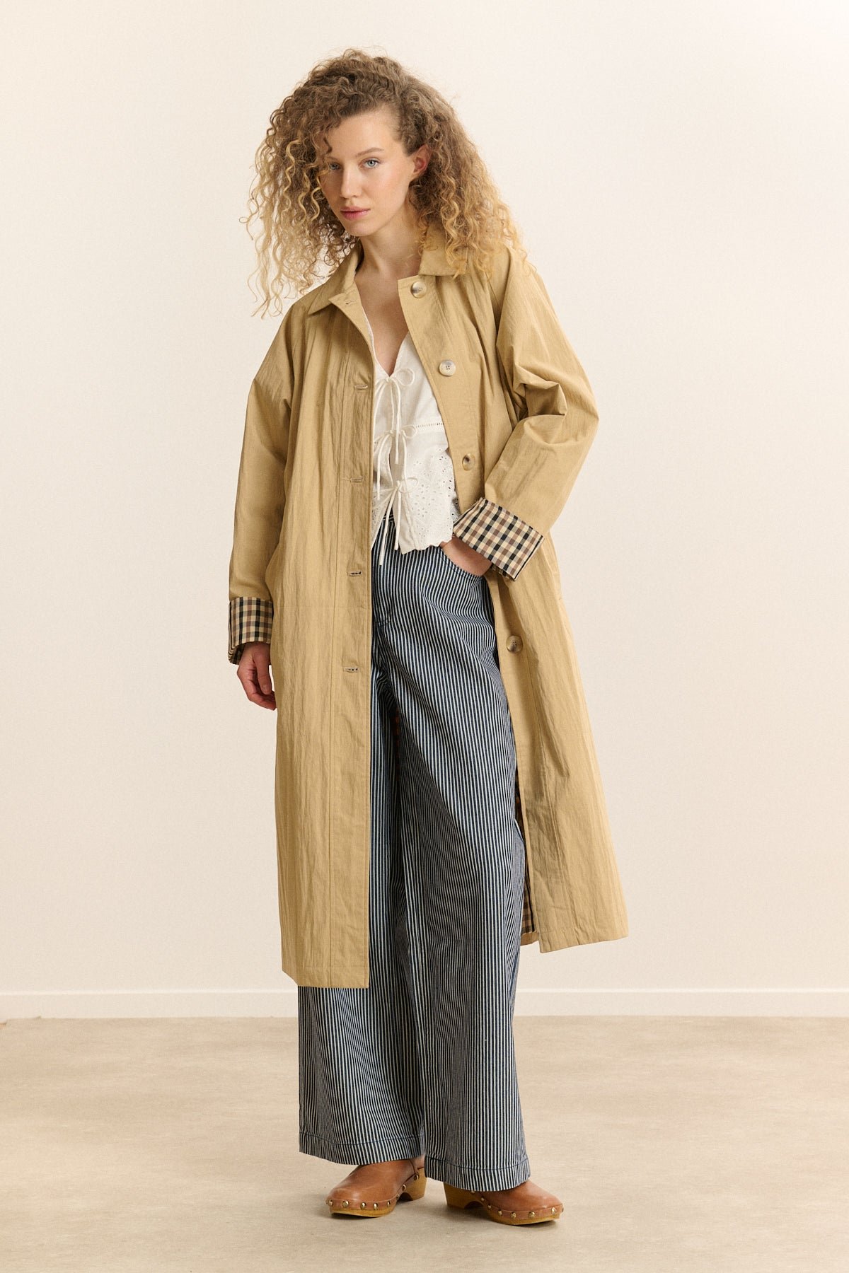 Buttoned long trench coat GARANCE PARIS Beige