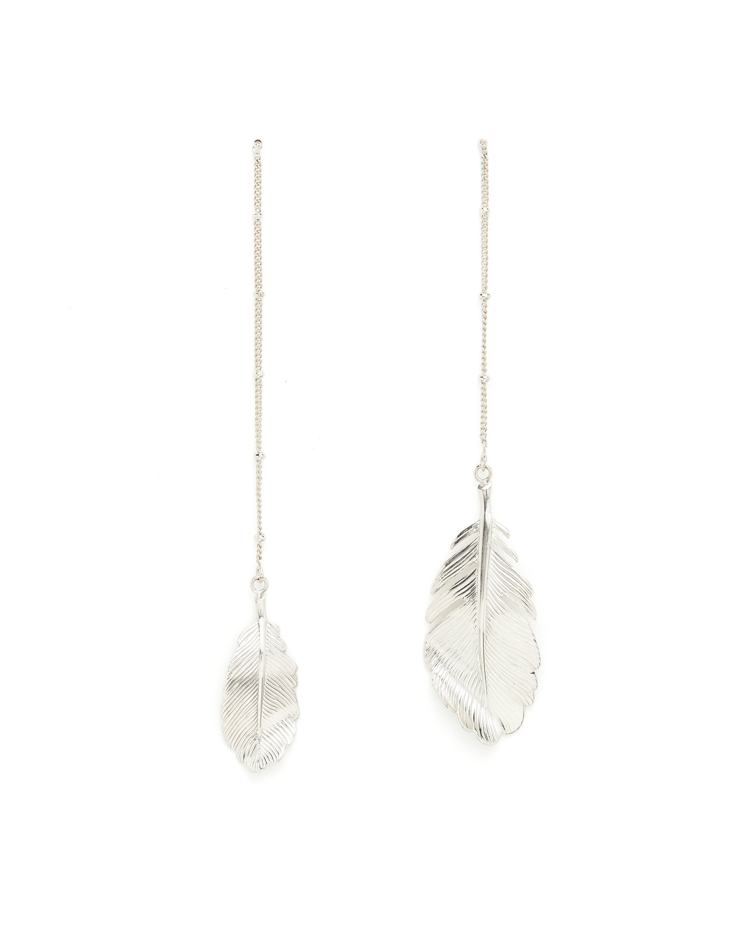 Dangling earrings gold-plated with gold leaves MONSIEUR SIMONE