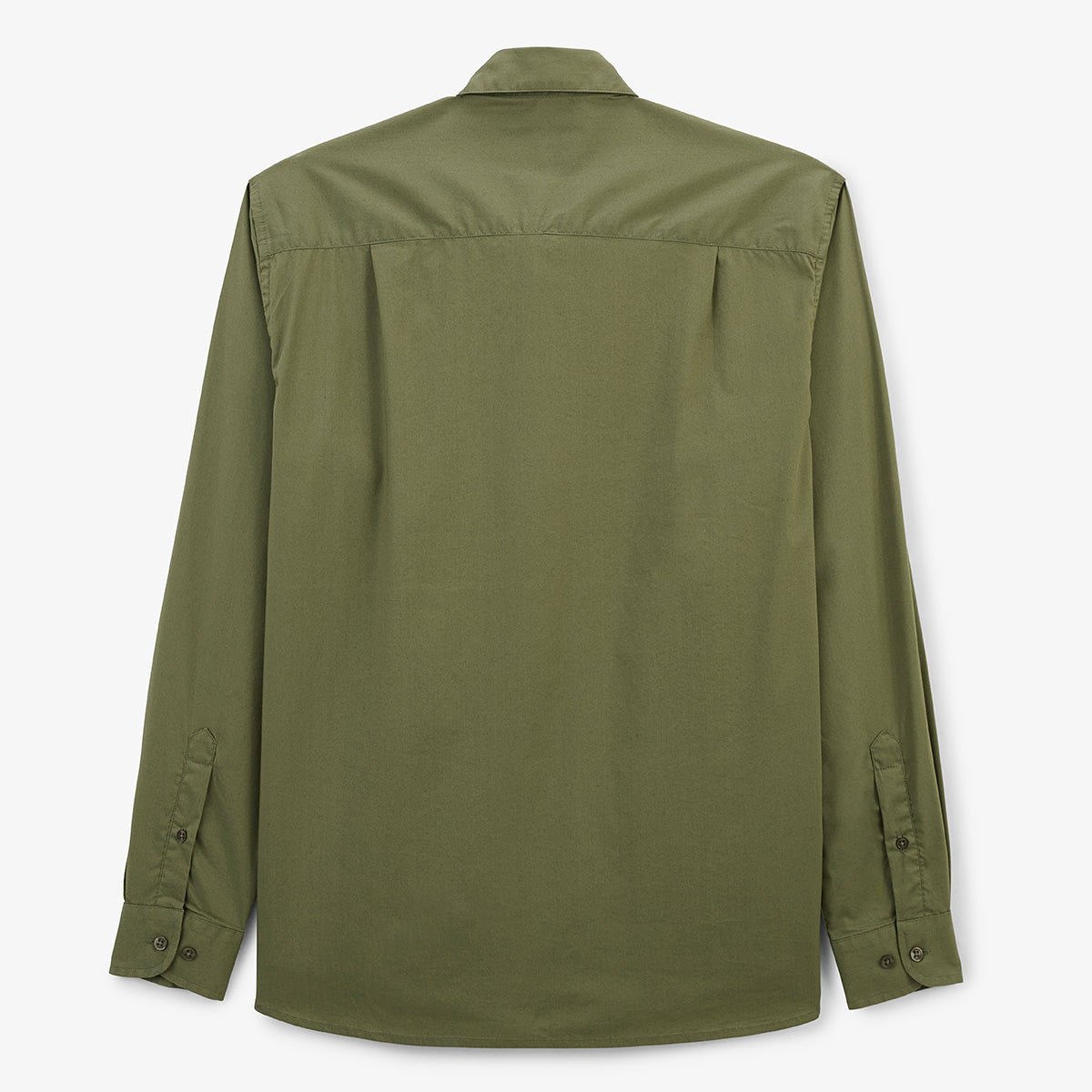 Solid color long-sleeve cotton stretch shirt SERGE BLANCO Green