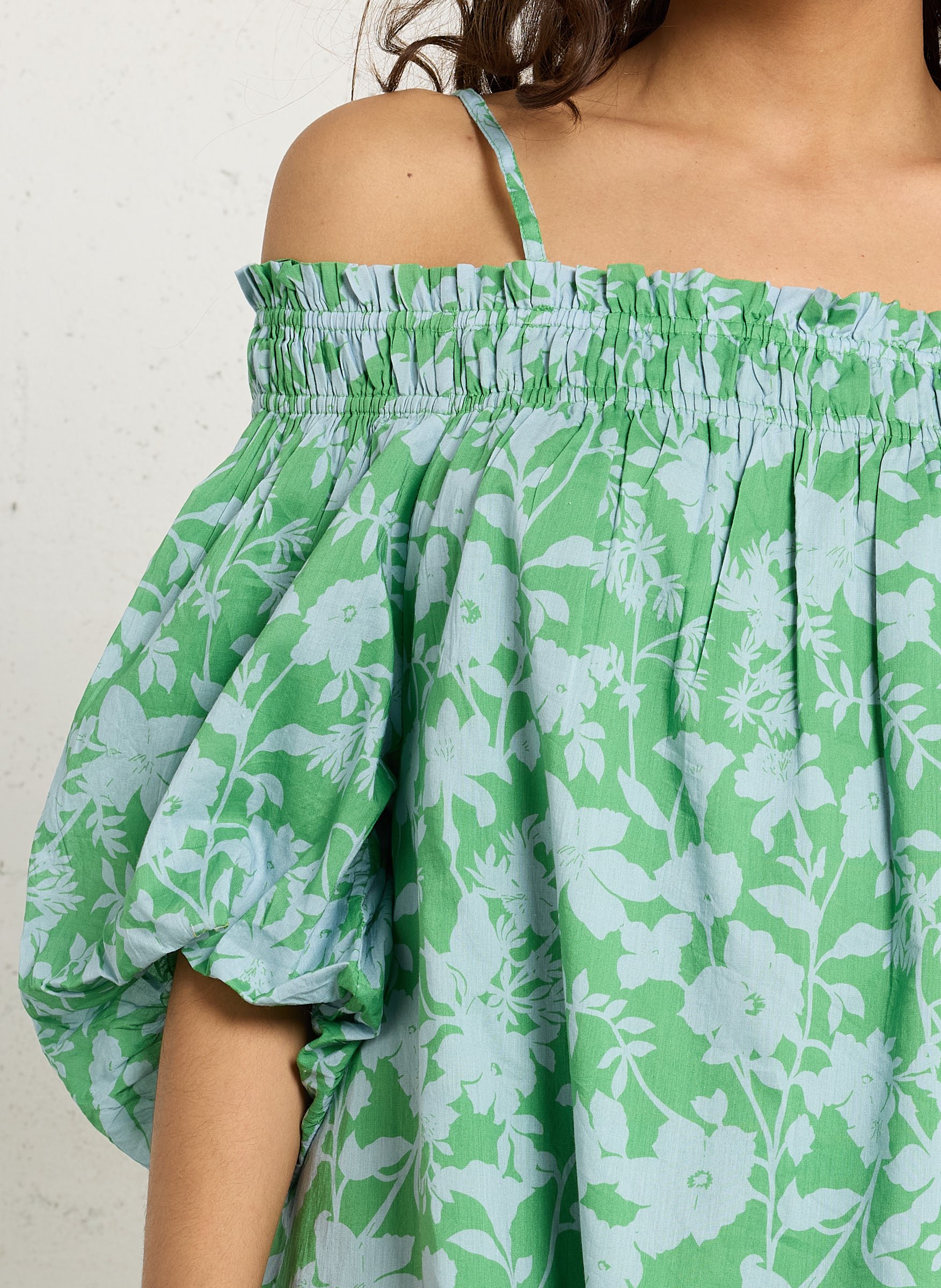 Robe courte en coton imprimé PETITE MENDIGOTE Vert