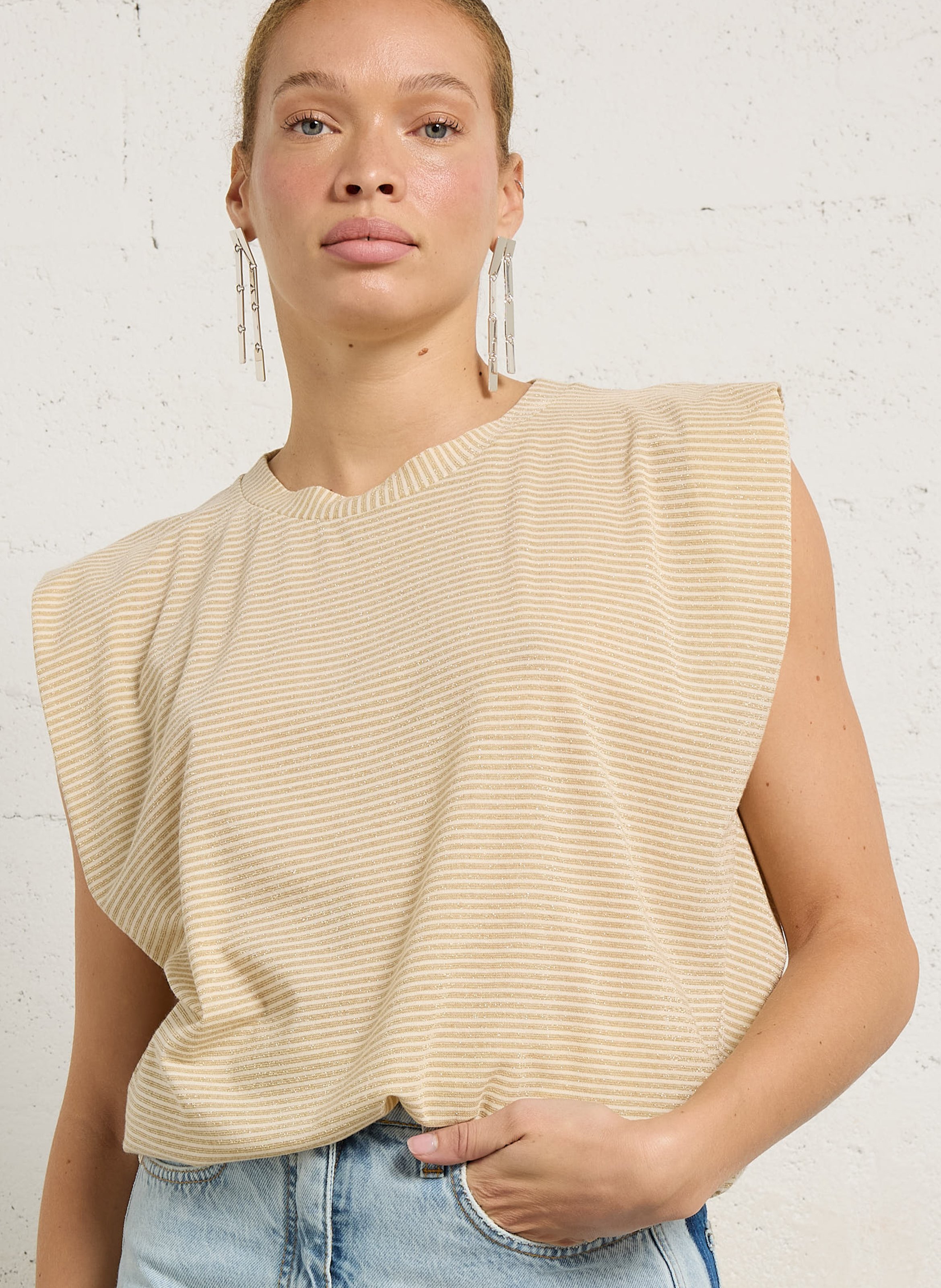 Top oversize en maille rayée MOMONI