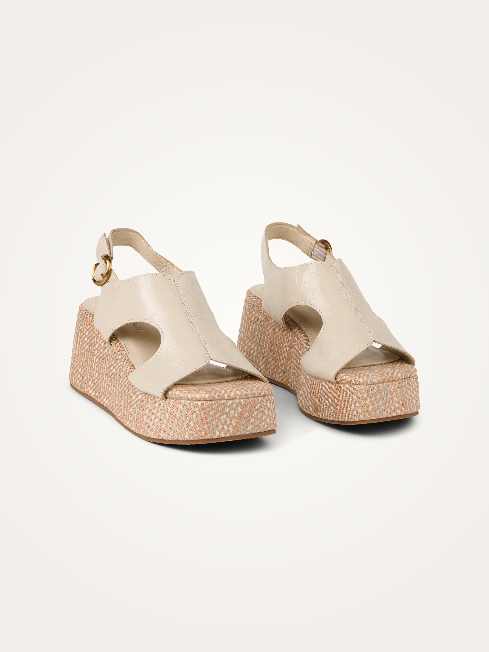 Suede platform sandals with strap VANESSA WU Beige