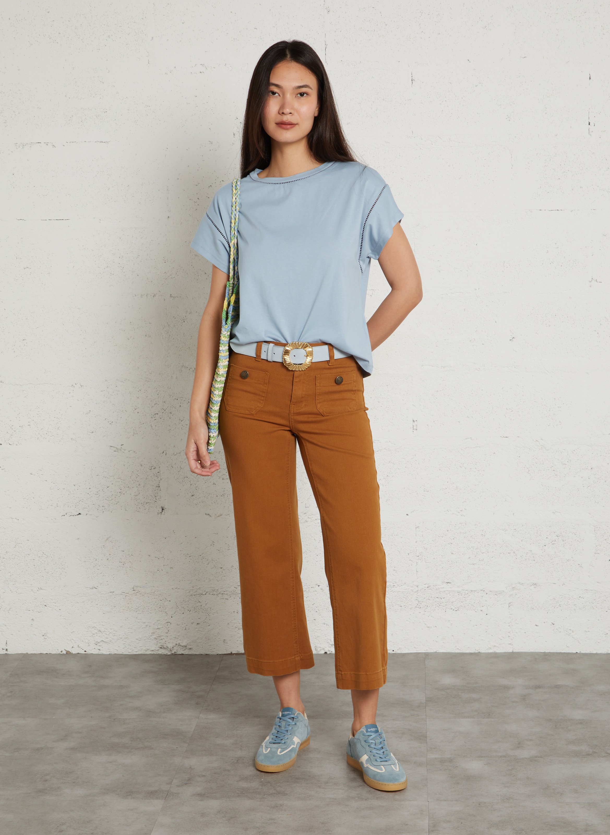 Baskets basses en cuir velours BOBBIES Bleu