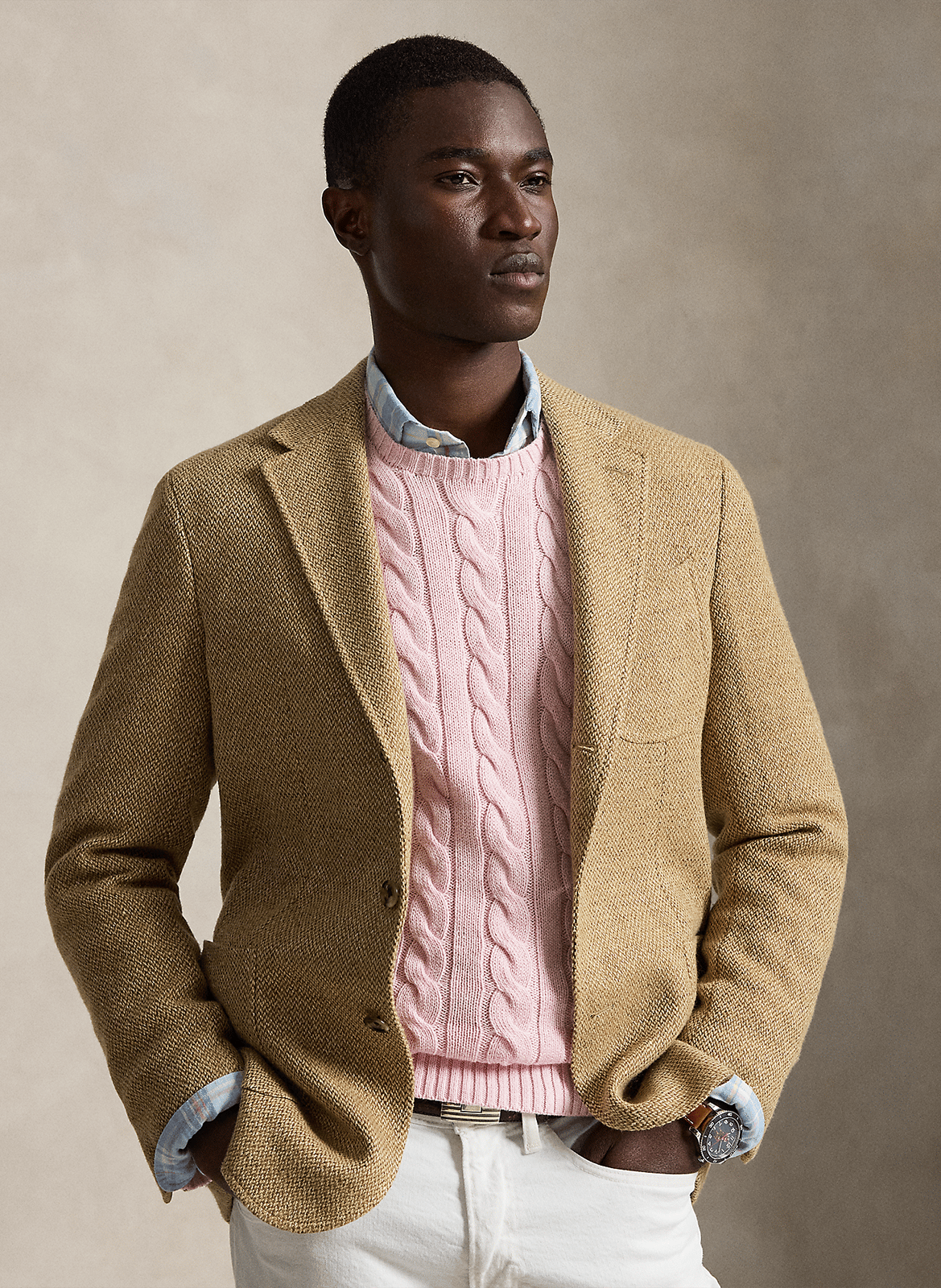 Pull col rond regular-fit en coton | Rose POLO RALPH LAUREN Homme