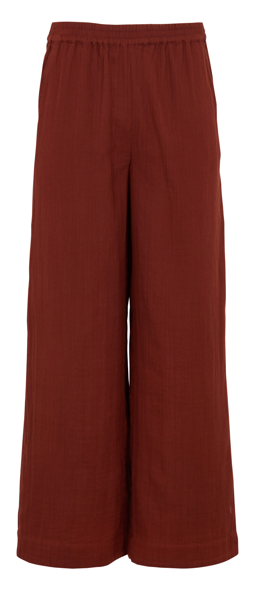 Wide-leg organic cotton pants SELECTED Brown