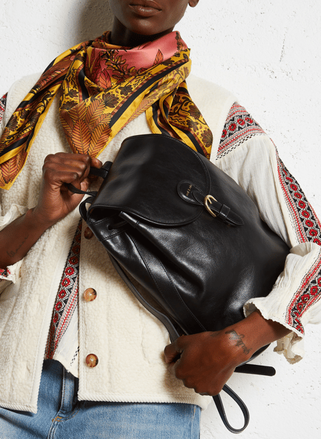 Leather backpack NAT & NIN Black