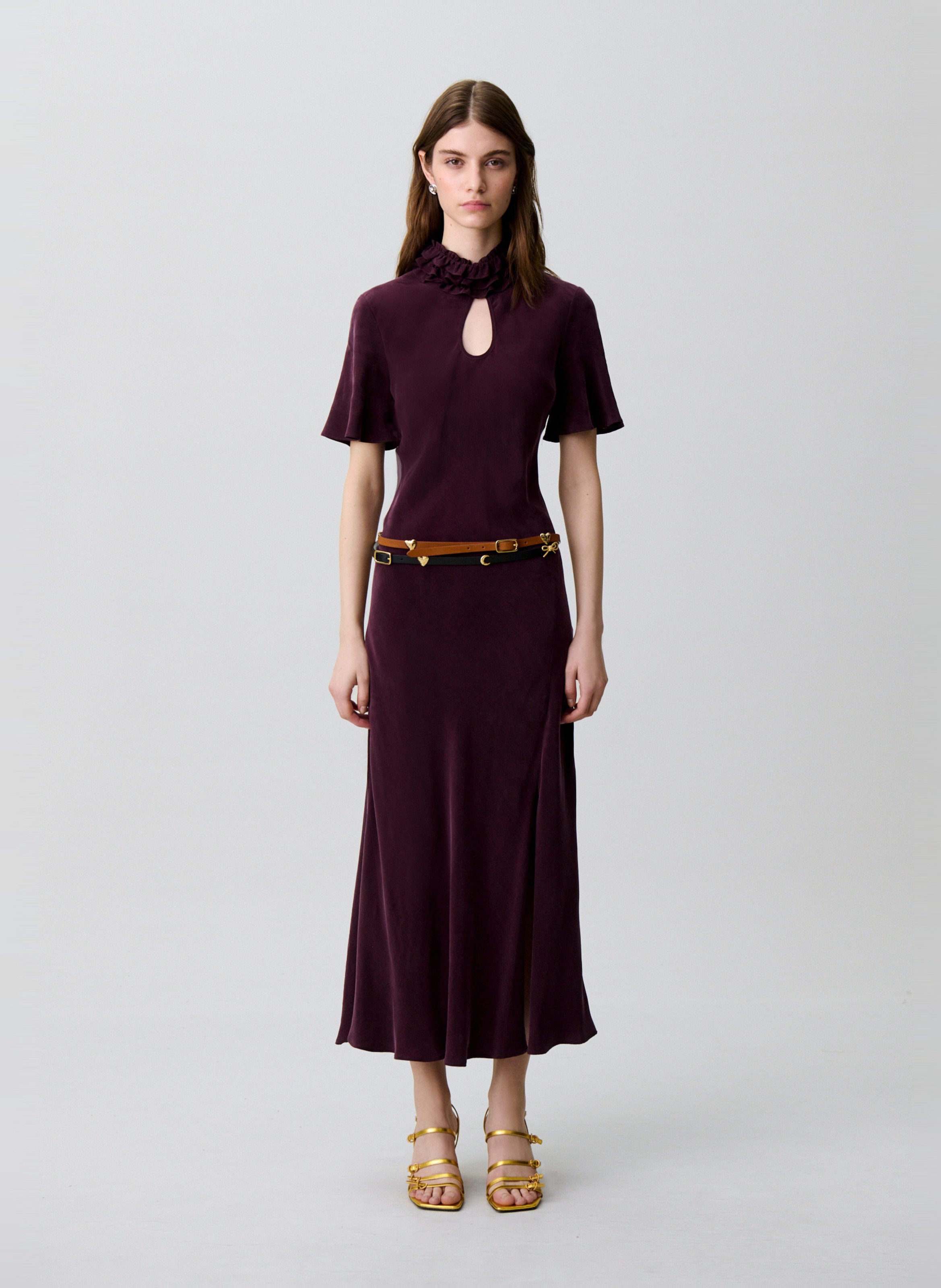 Long flared dress CLAUDIE PIERLOT Plums