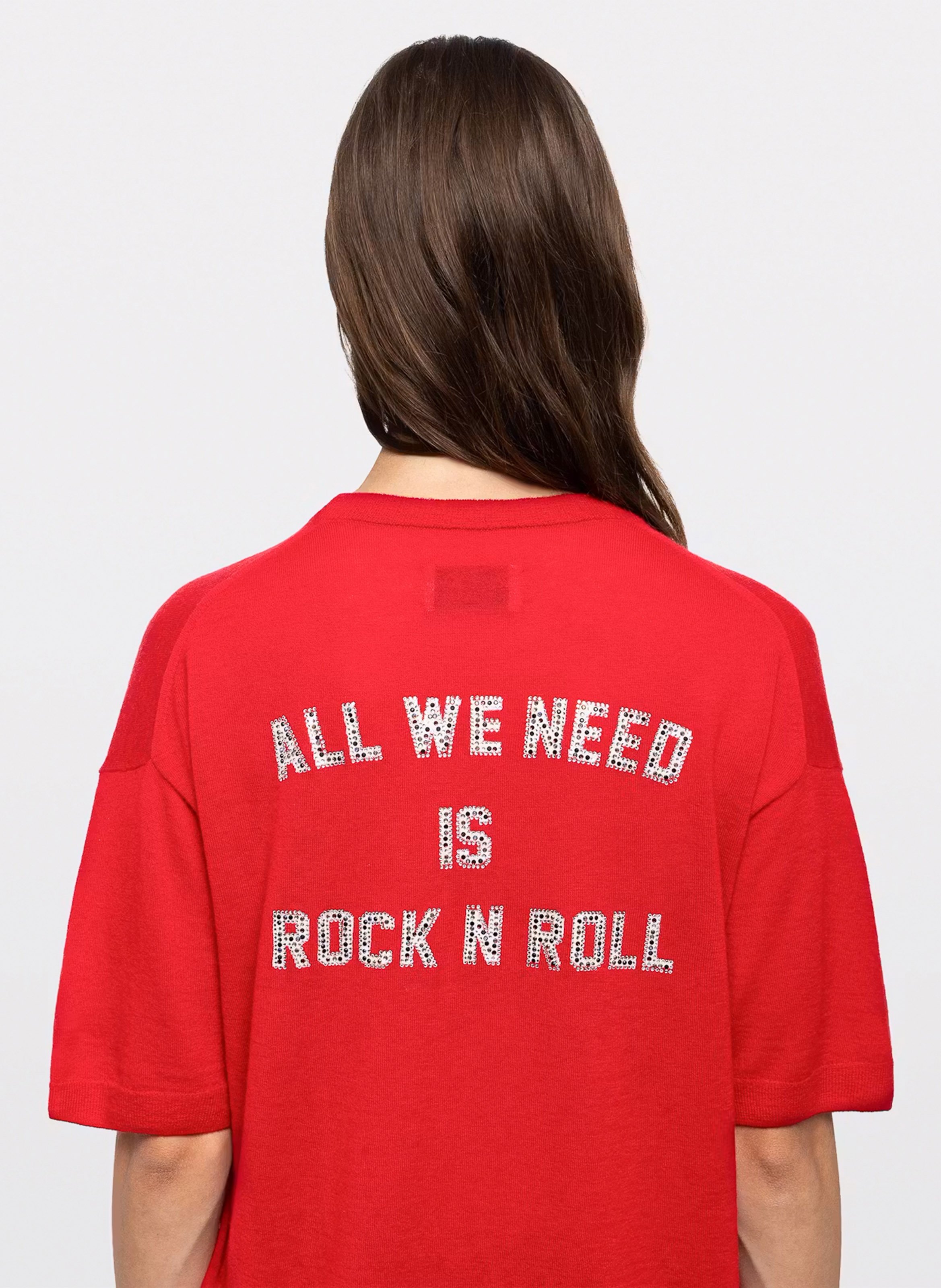 Tee-hsirt droit col rond en cachemire ZADIG&VOLTAIRE Rouge