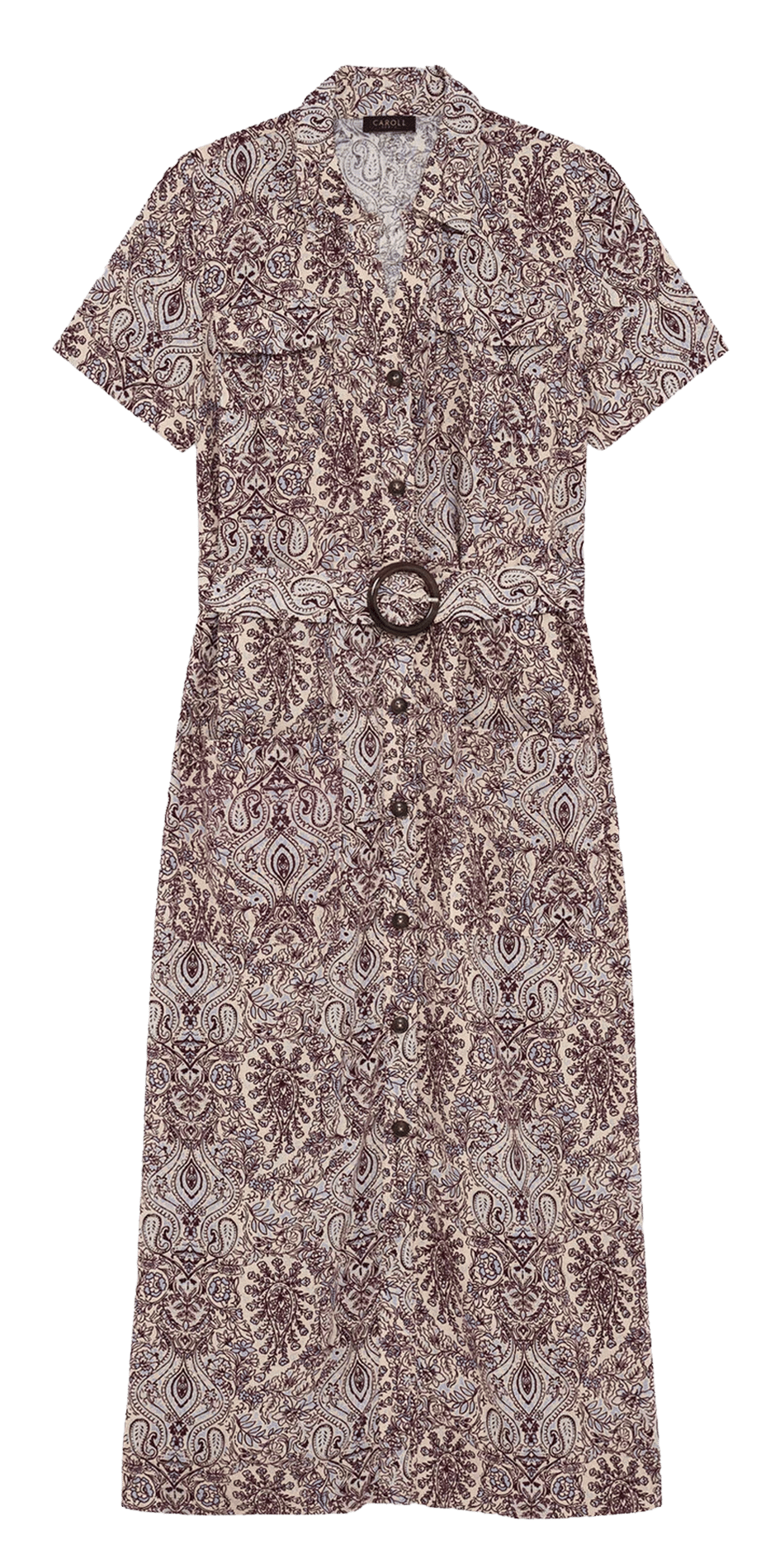 Printed midi dress CAROLL Beige