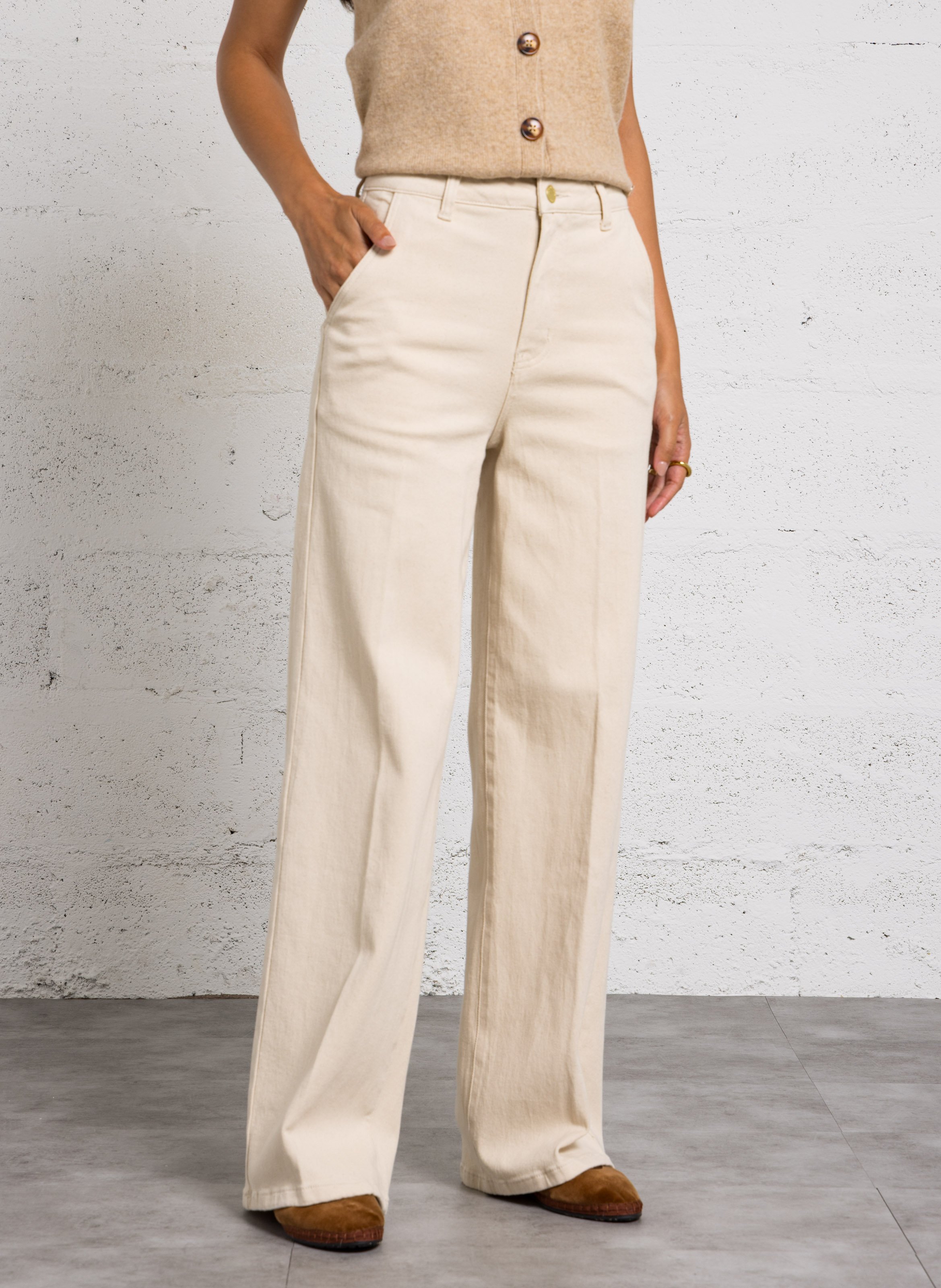 Pantalon à jambes larges en coton mélangé LA PETITE ETOILE