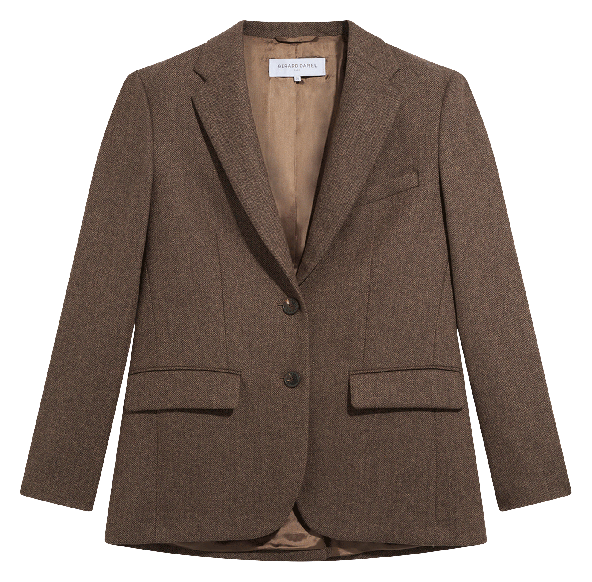 Wool-blend jacket with tailored collar GERARD DAREL Brown