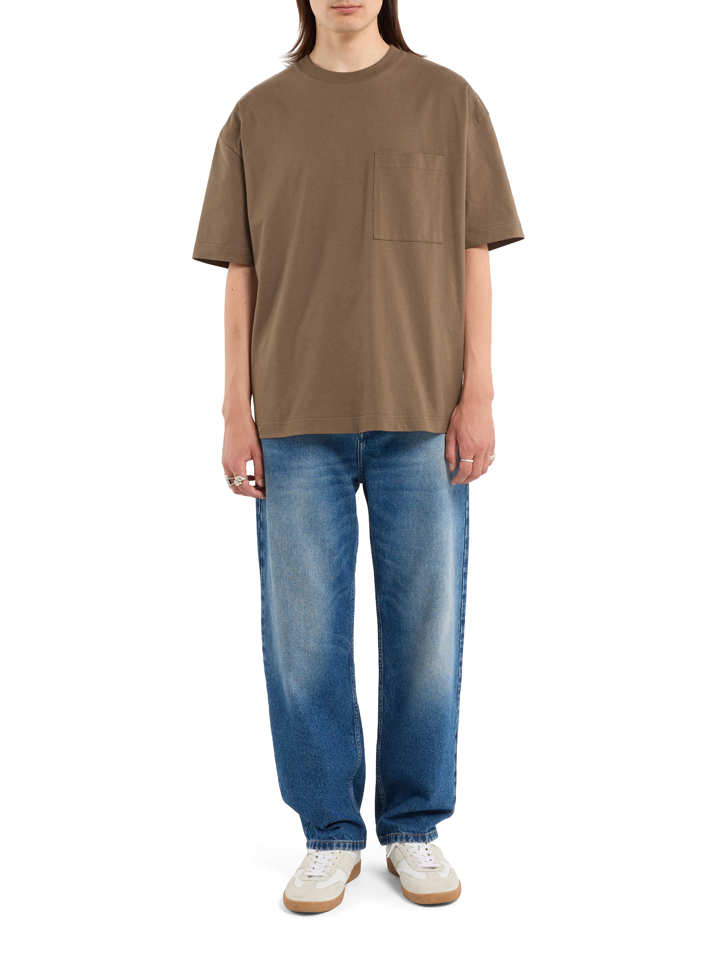 Round neck cotton T-shirt | Khaki SAISON 1865 Men