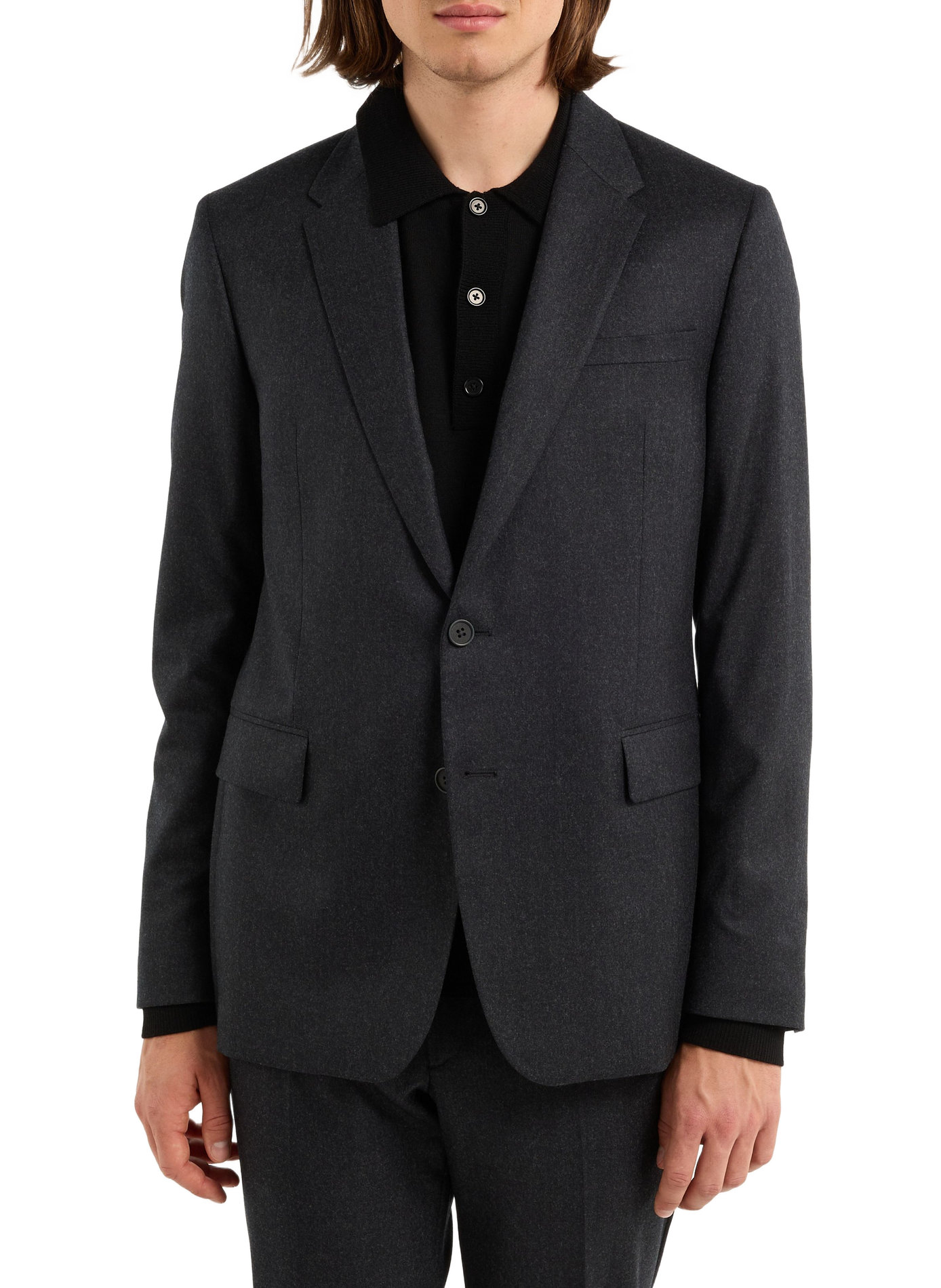Solid Wool Suit Jacket SAISON 1865 Grey