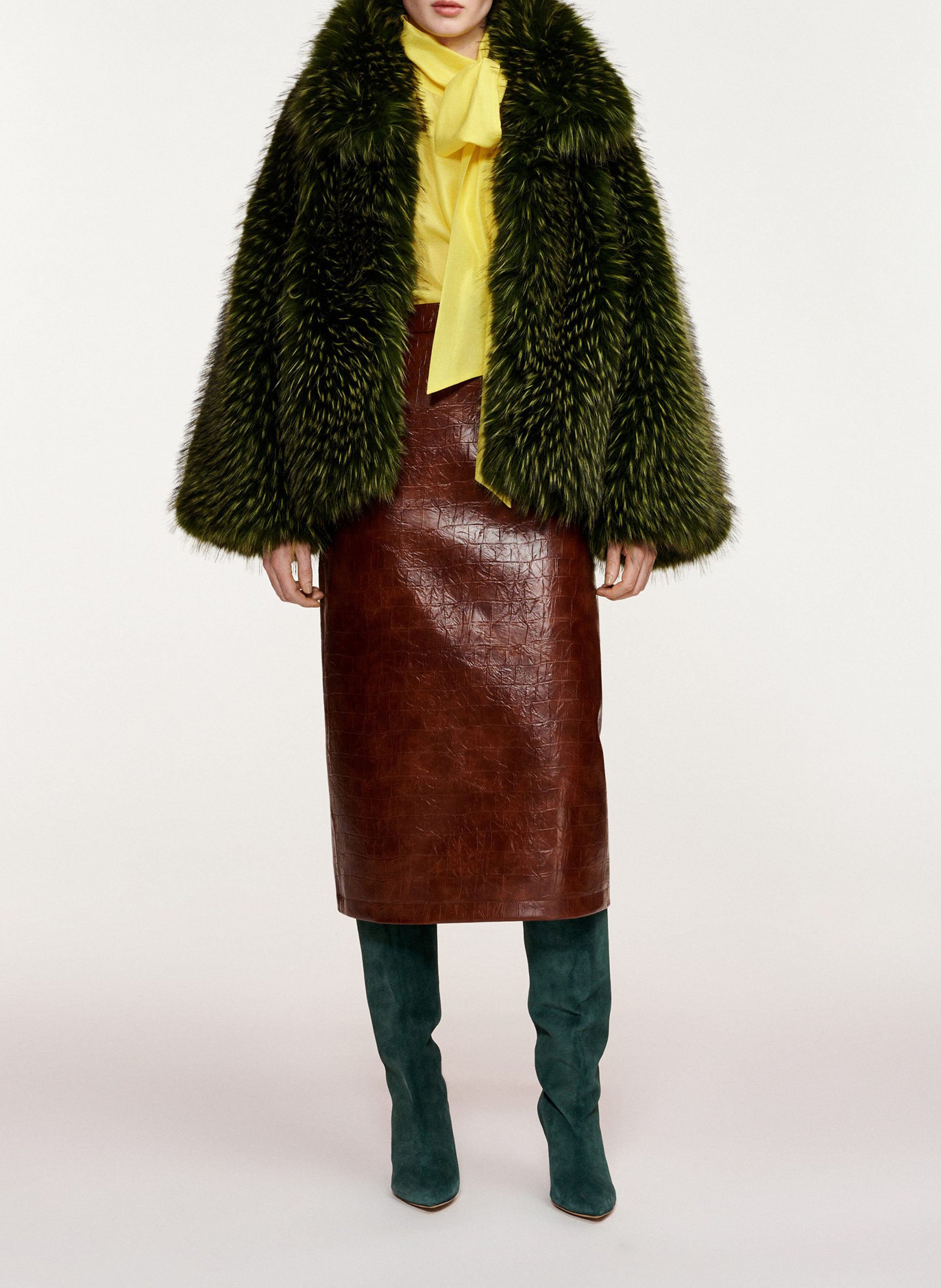 Oversized faux fur jacket ESSENTIEL ANTWERP Green