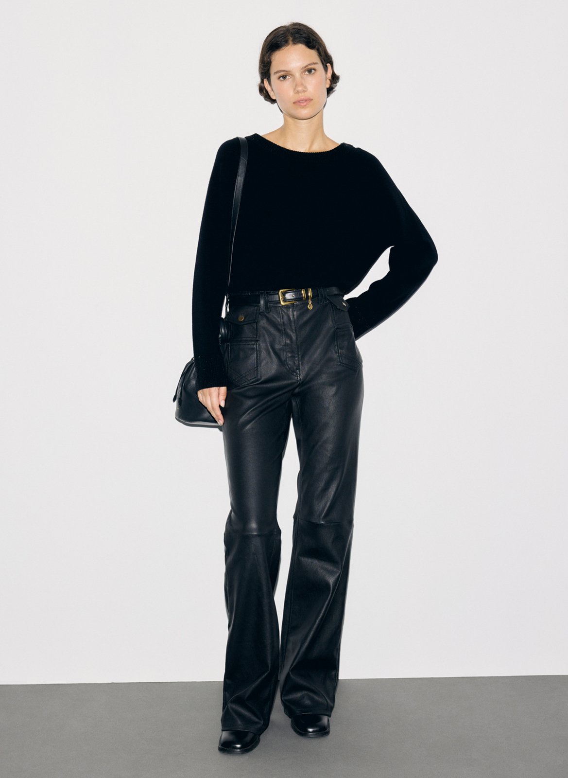 Straight wool sweater with rhinestones GERARD DAREL Black