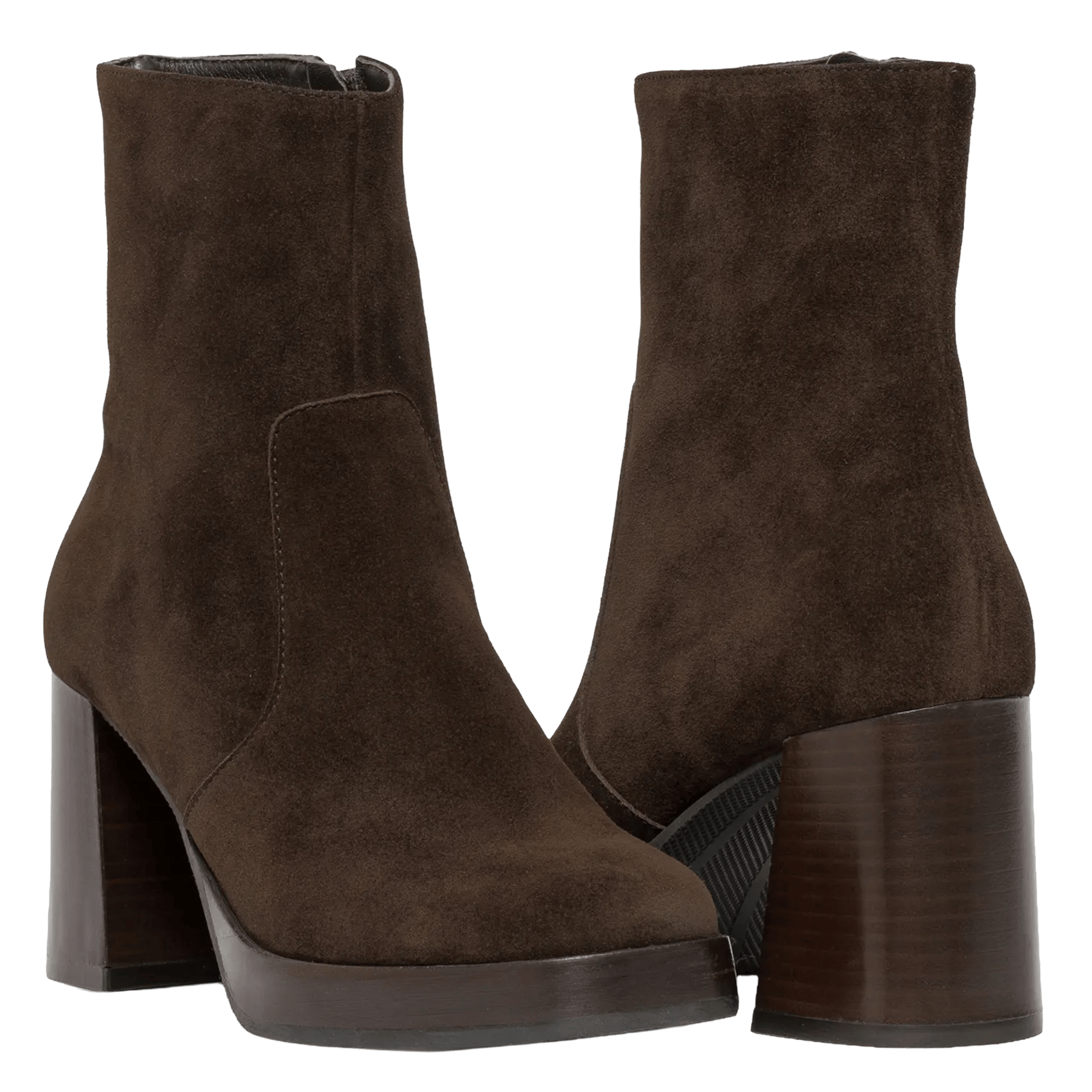 Heeled leather ankle boots BOCAGE Brown