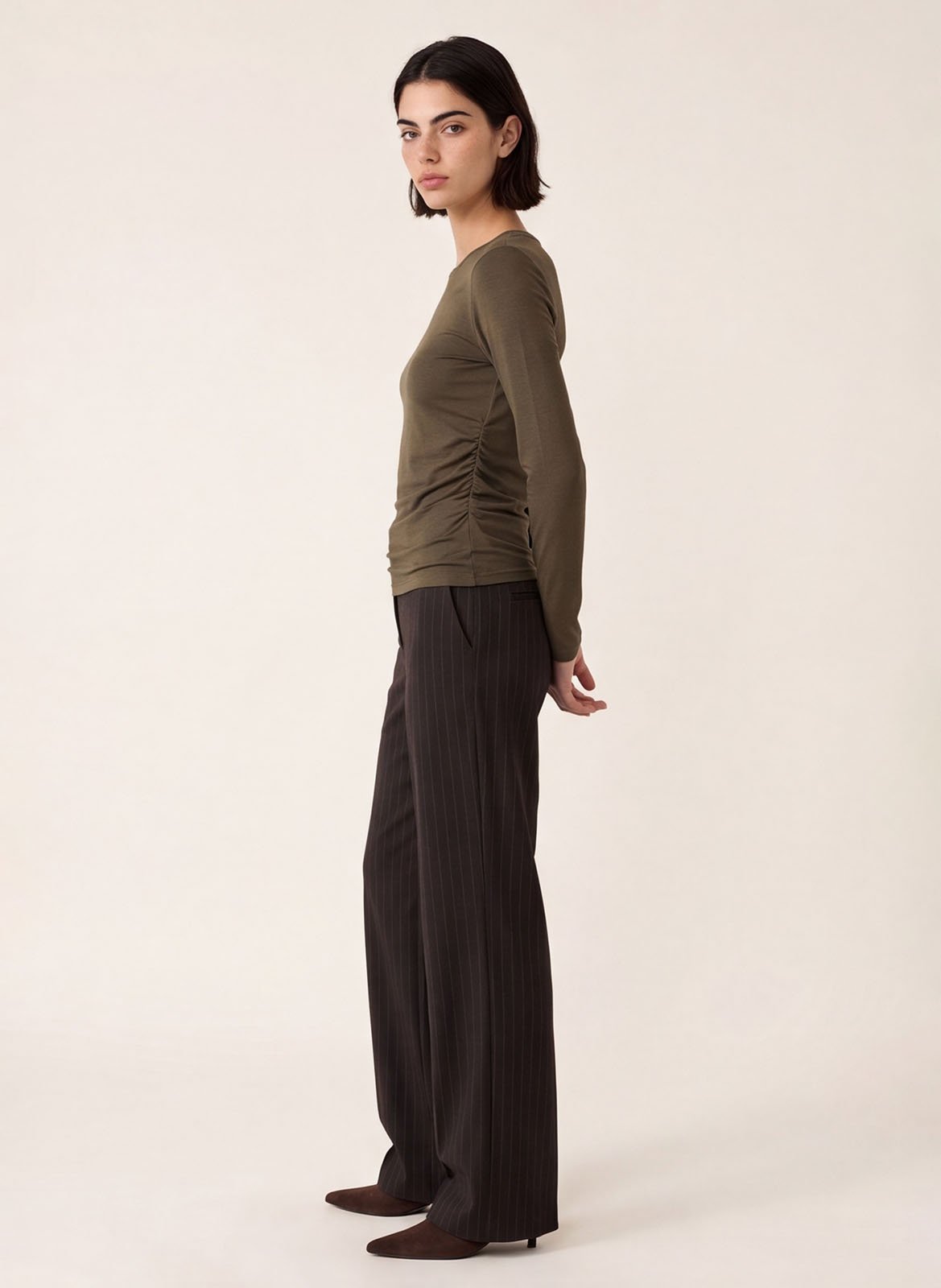 Einfarbiges Langarm-Top | Khaki KOOKAI Damen