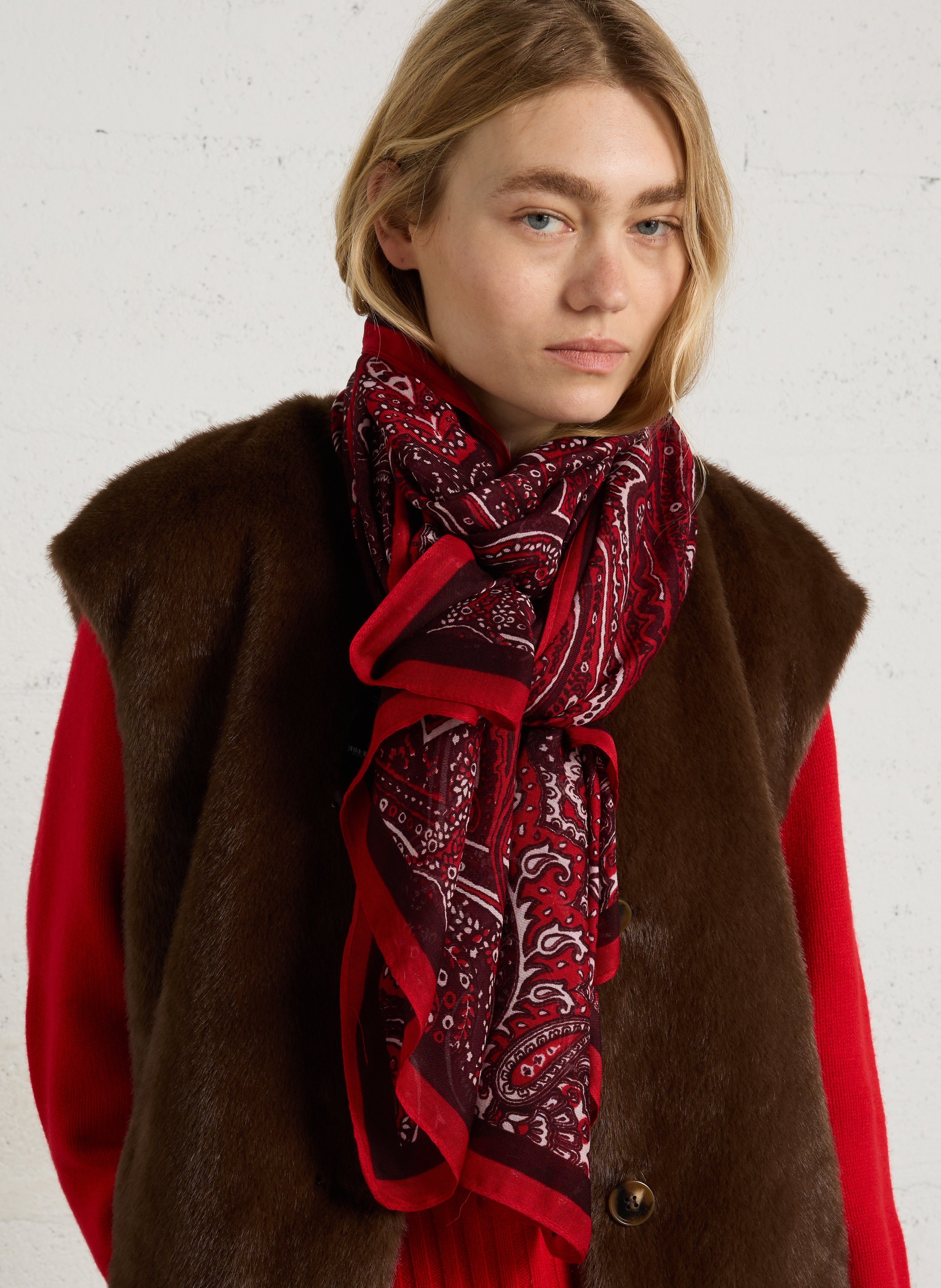 Foulard met print IKKS Rood