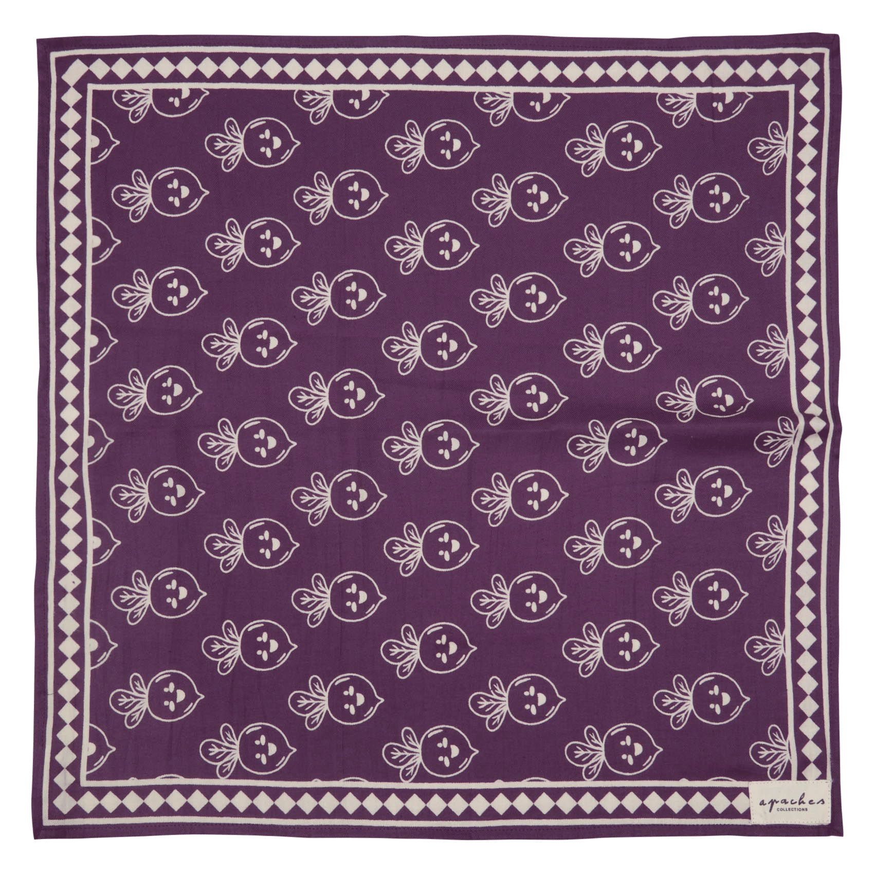 Printed cotton square scarf APACHES COLLECTIONS Multicolored