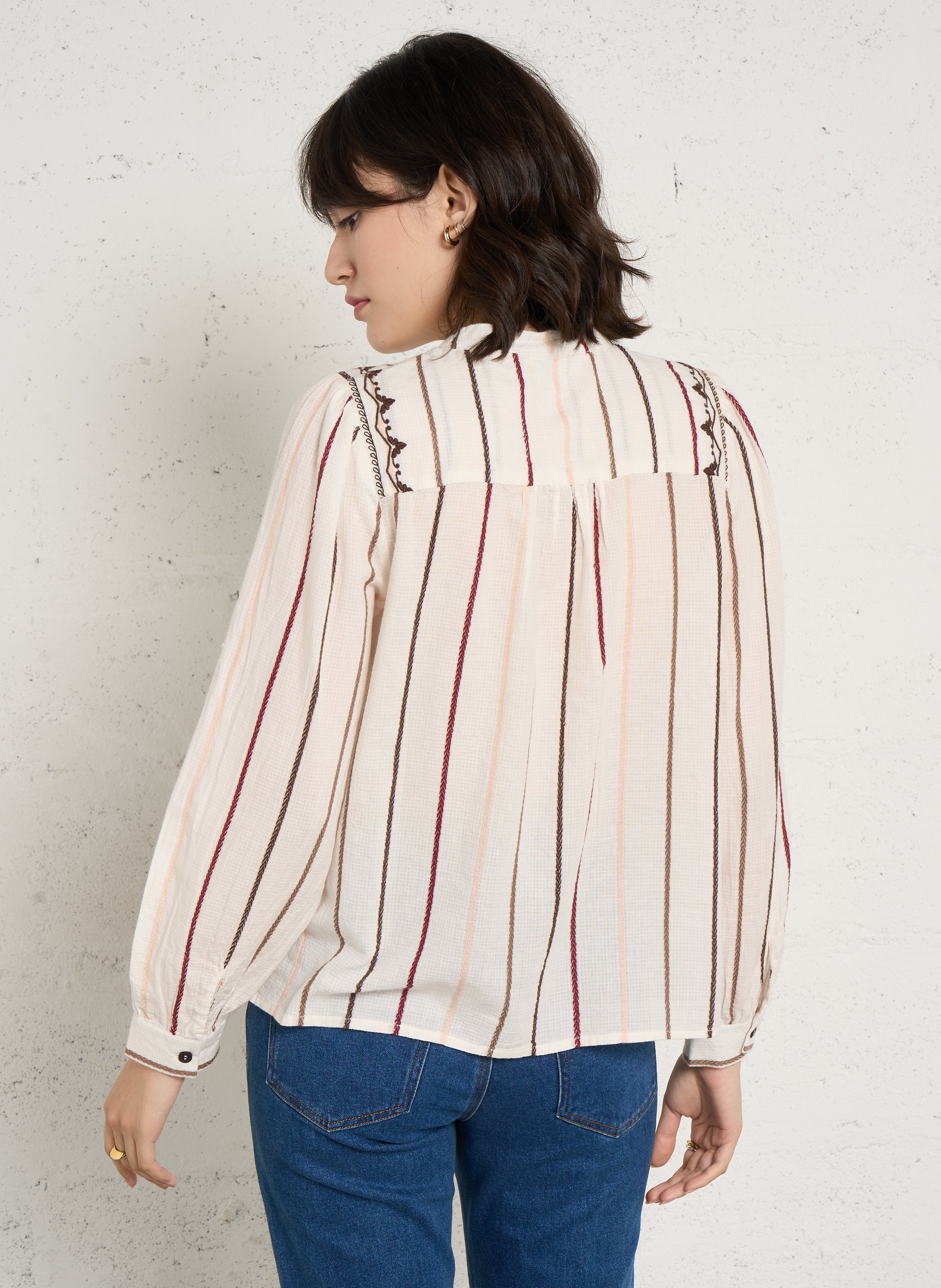 Gerade Bluse mit Baumwollmuster LA PETITE ETOILE Beige