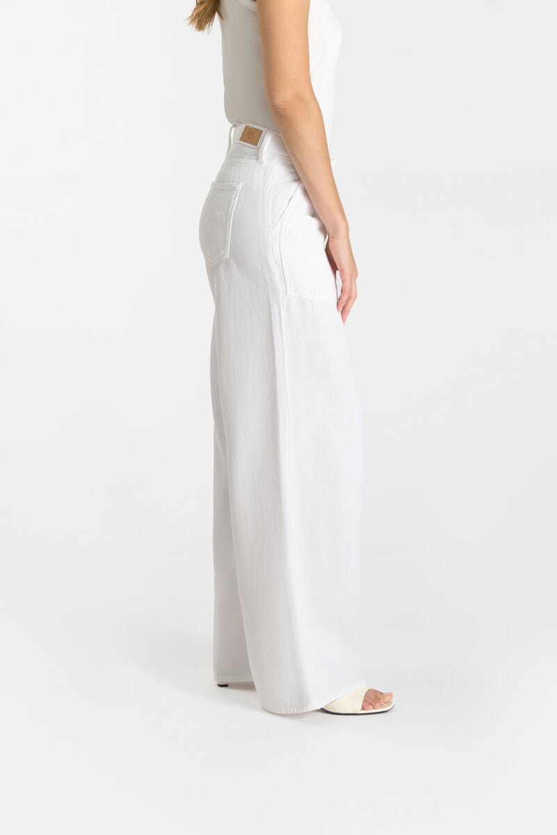High-waisted loose-fit zip jeans LE TEMPS DES CERISES White