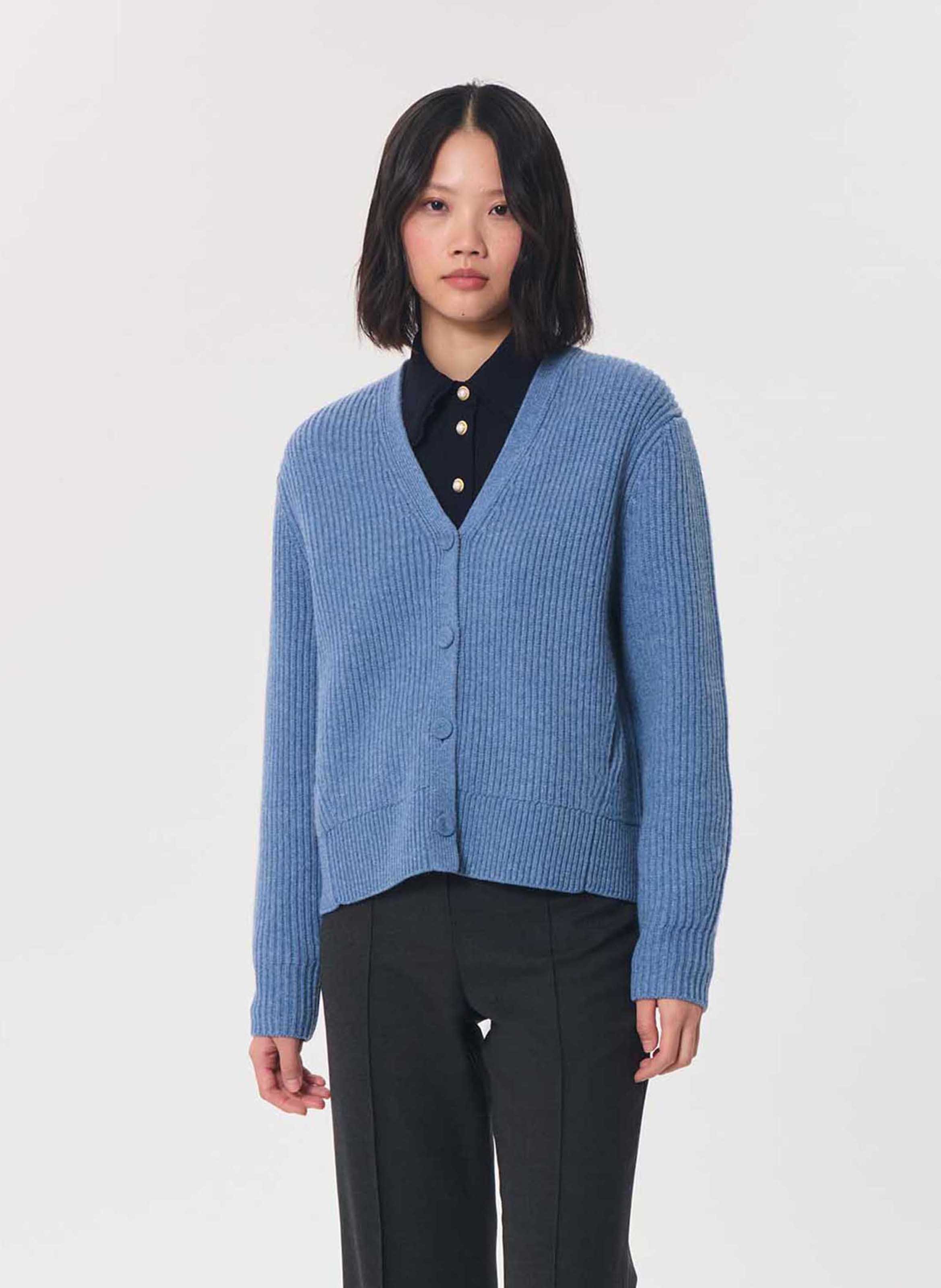 Loose-fit wool-blend V-neck cardigan TARA JARMON