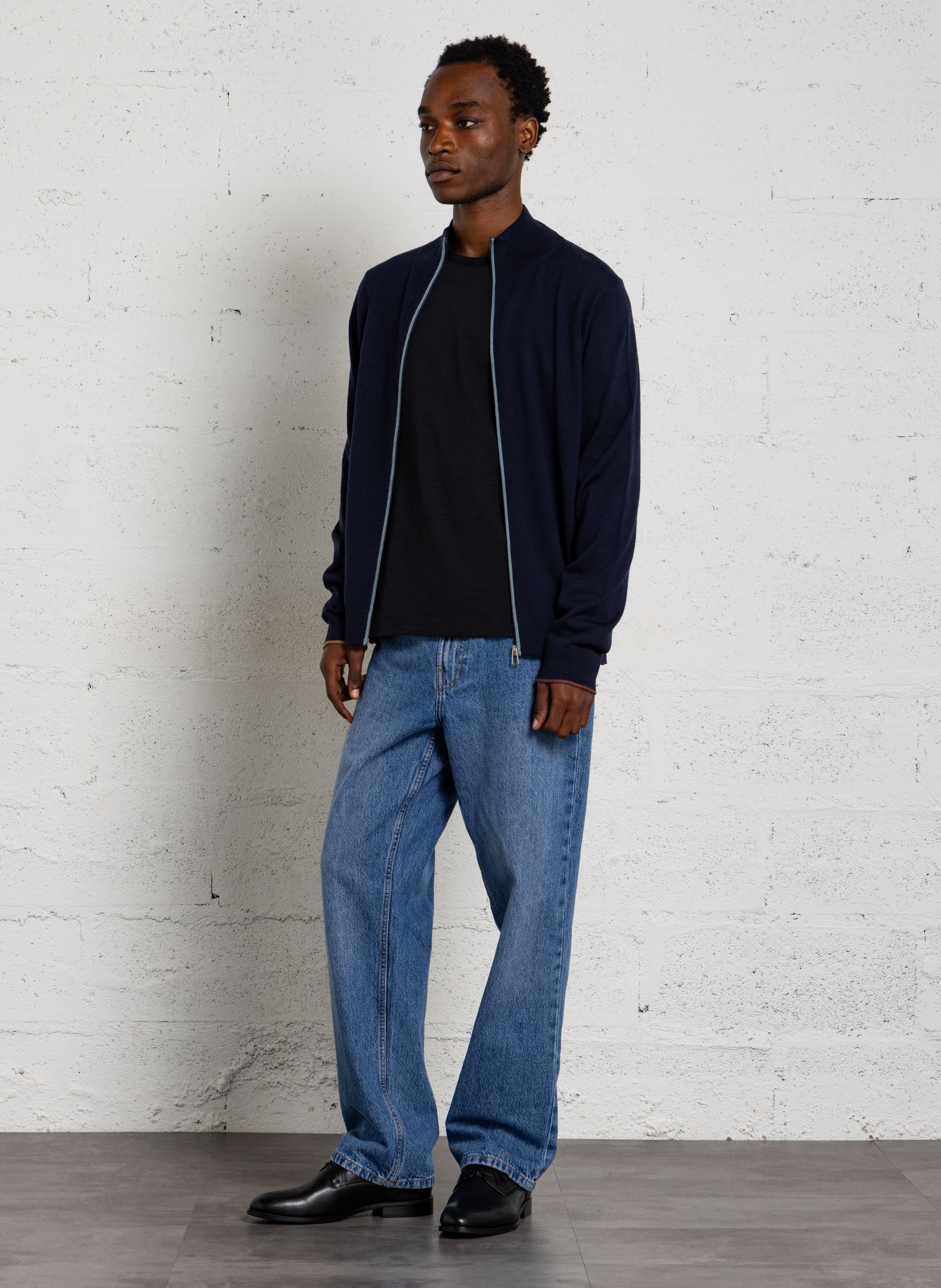 Gilet col montant en laine PAUL SMITH Bleu