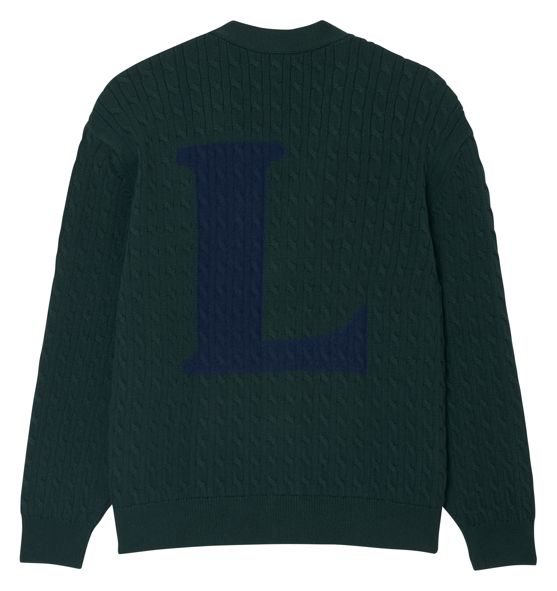 Cardigan ample en coton mélangé LACOSTE Vert