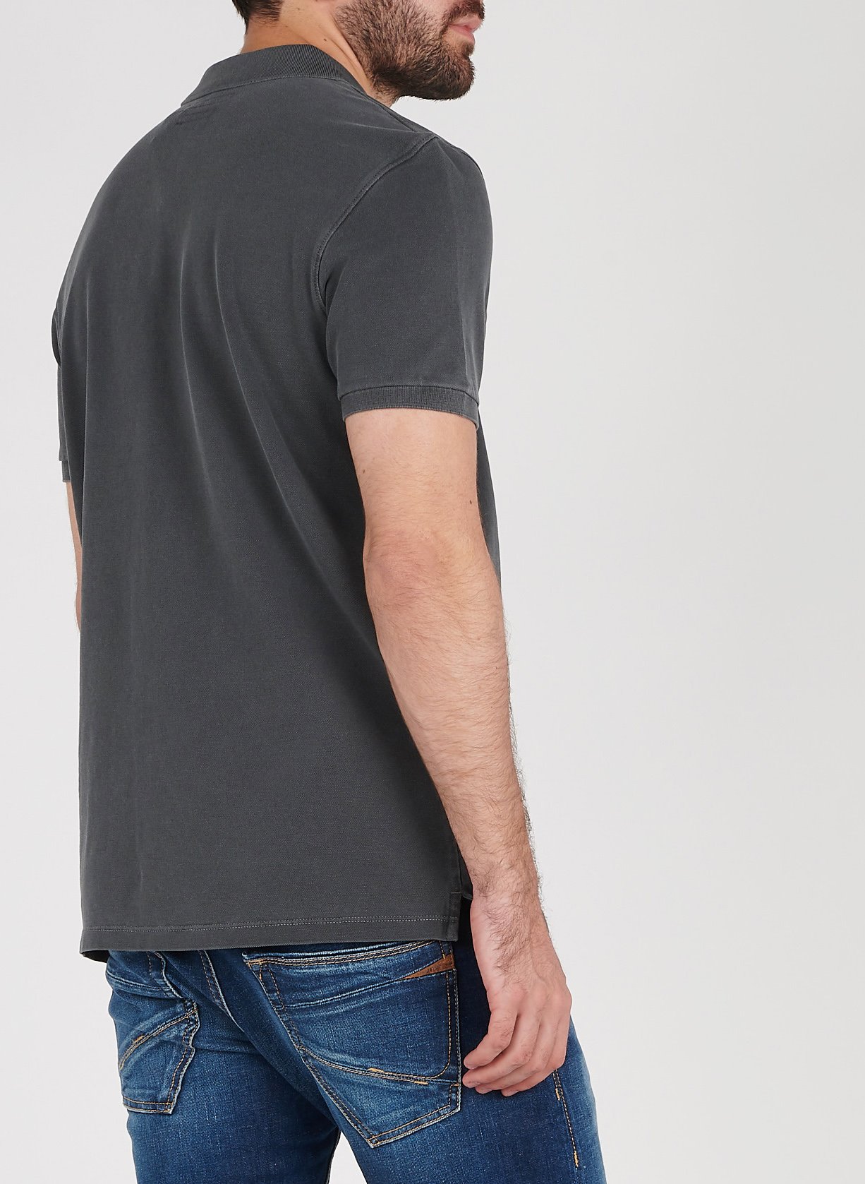 Polo regular-fit brodé en coton piqué MARC O'POLO Gris