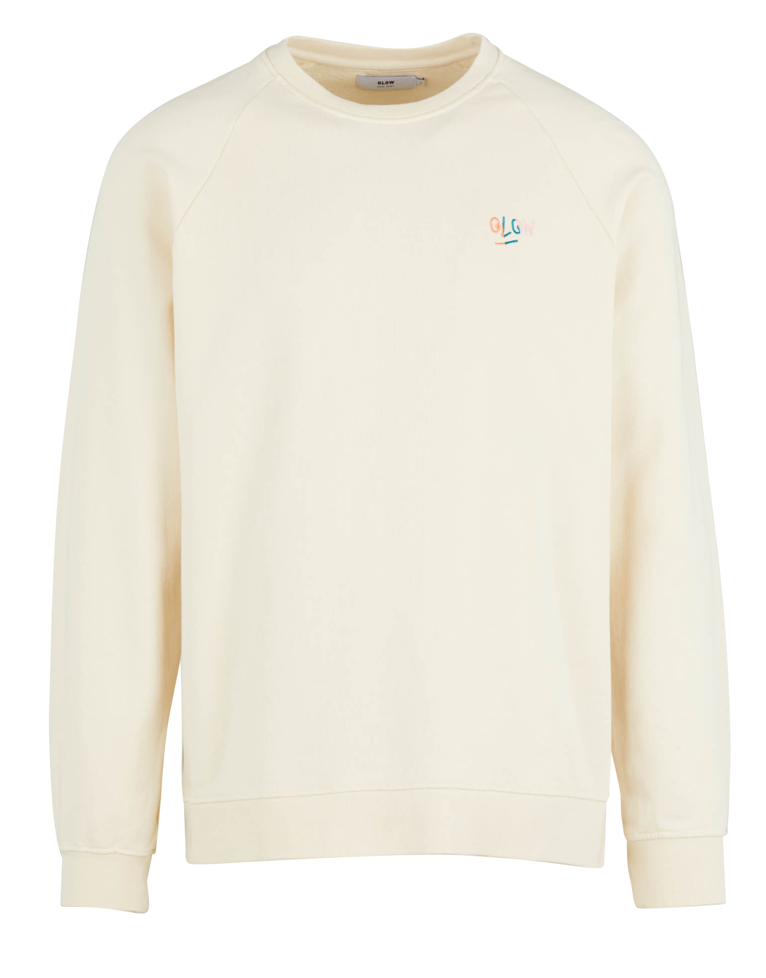 Regular-fit printed organic cotton sweatshirt with round neck OLOW White