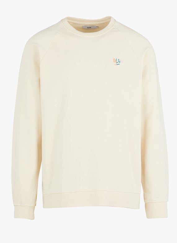 Bedrucktes rundhals-Sweatshirt aus bio-Baumwolle, regular fit Ecru