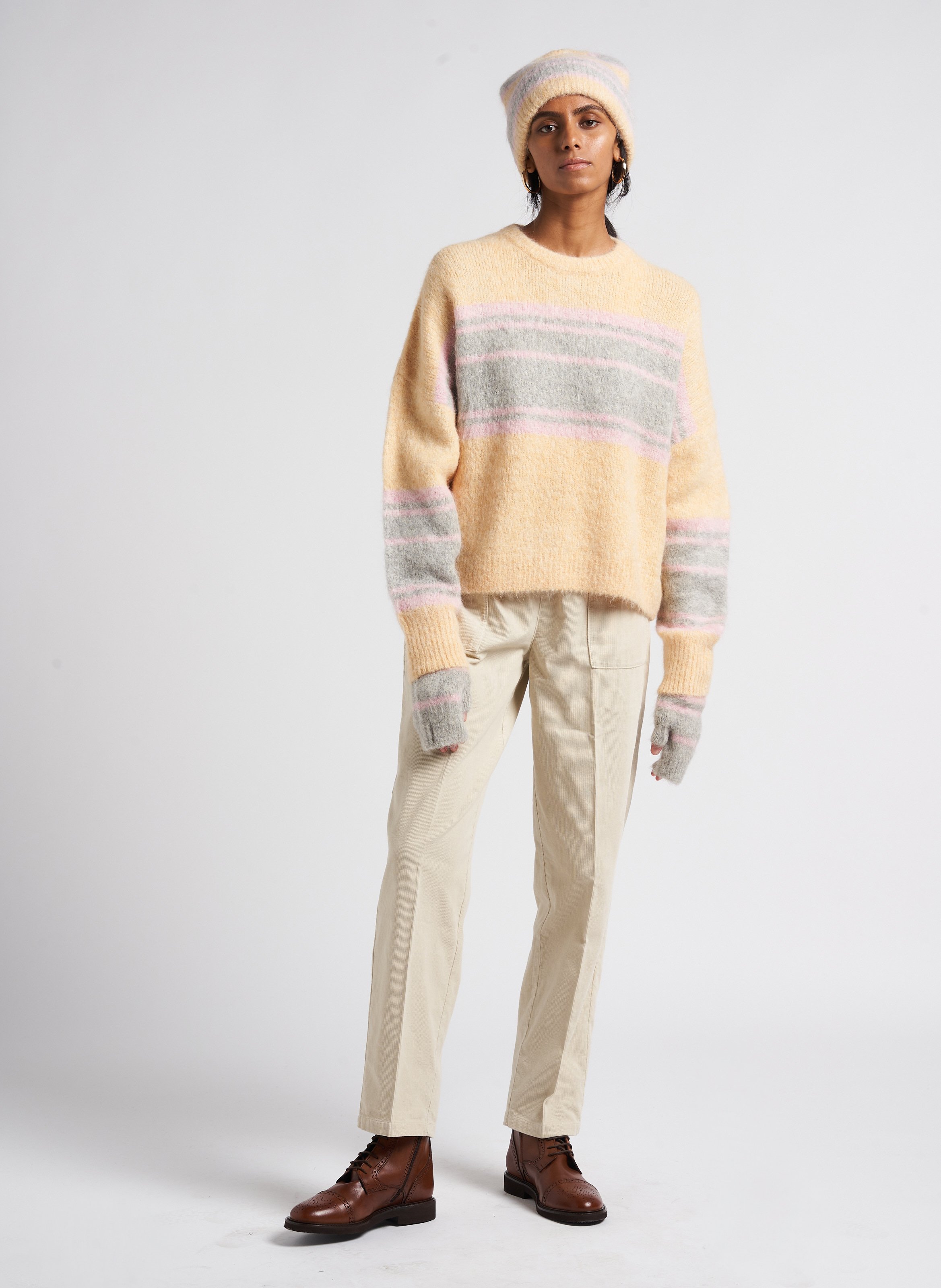 Loose-fit alpaca-blend round-neck sweater ANTIK BATIK Grey