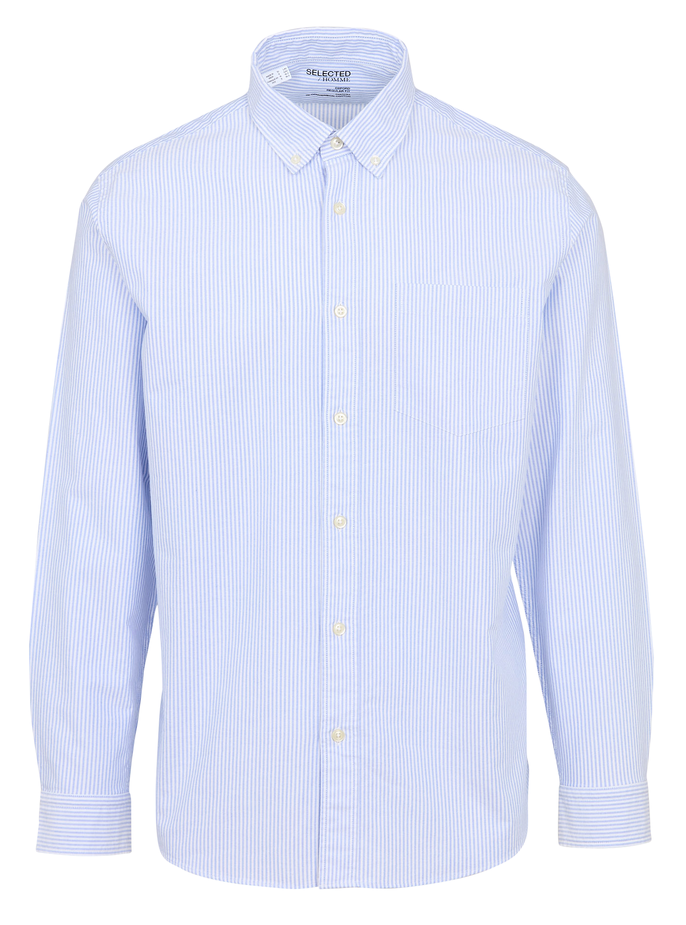 Chemise rayée en coton SELECTED Bleu