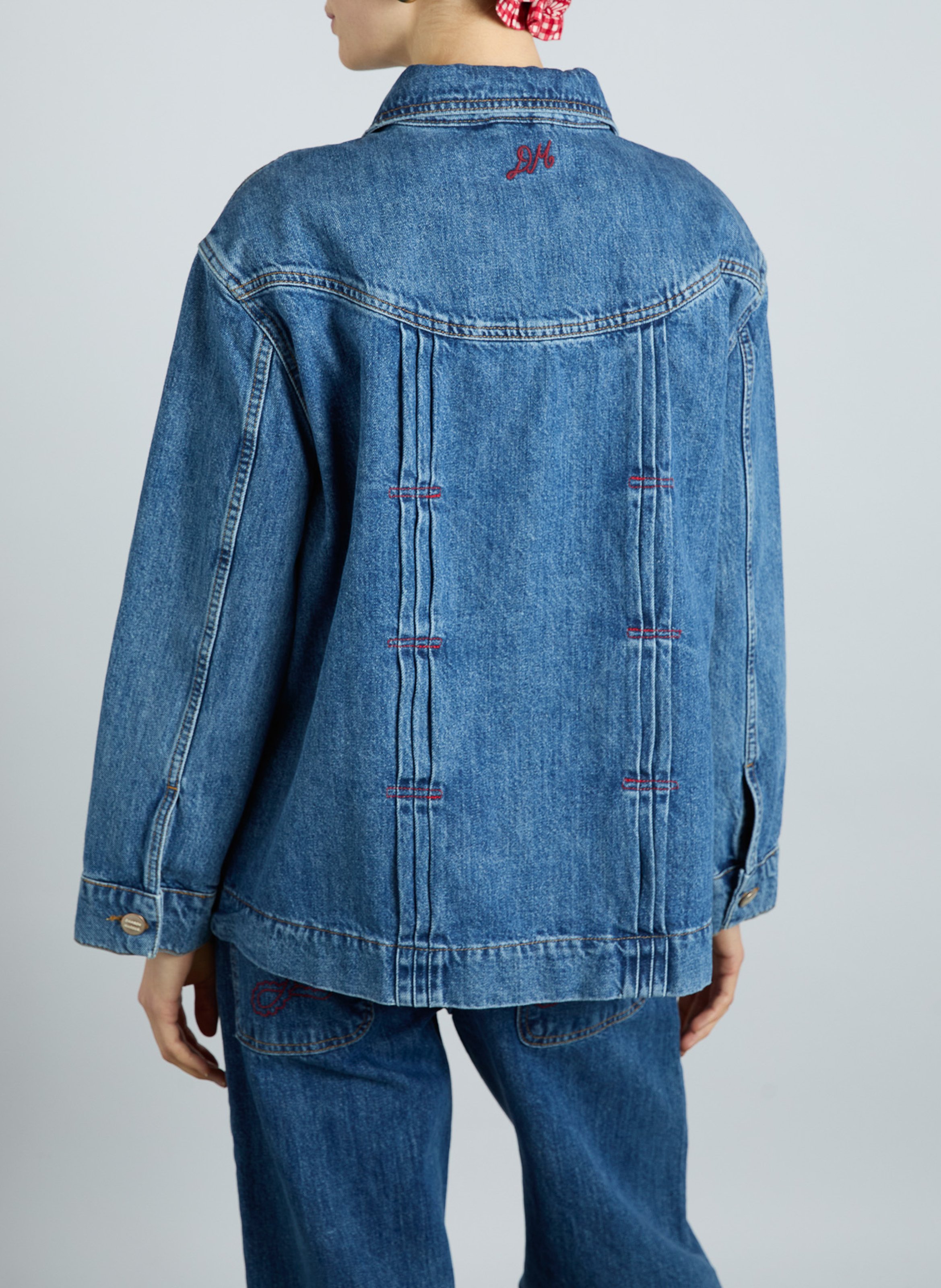 Oversized denim jacket with details DAMSON MADDER Blue