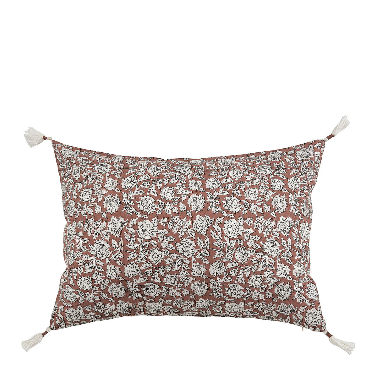 Cotton cushion cover BLANC D'IVOIRE Red