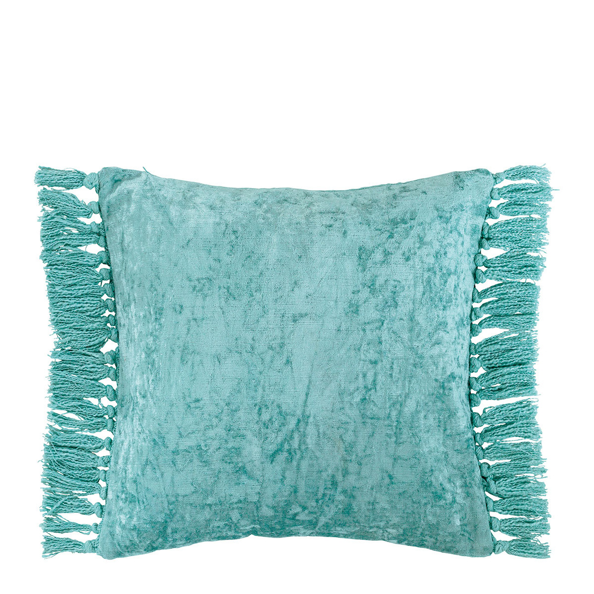 Iridescent velvet cushion cover BLANC D'IVOIRE Blue