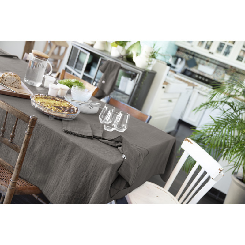 Nappe de table en gaze de coton L'EFFET PAPILLON Gris