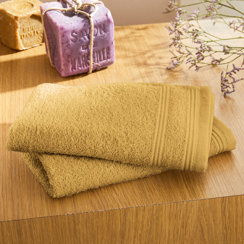 100% combed cotton hand towel COTON PUR Yellow