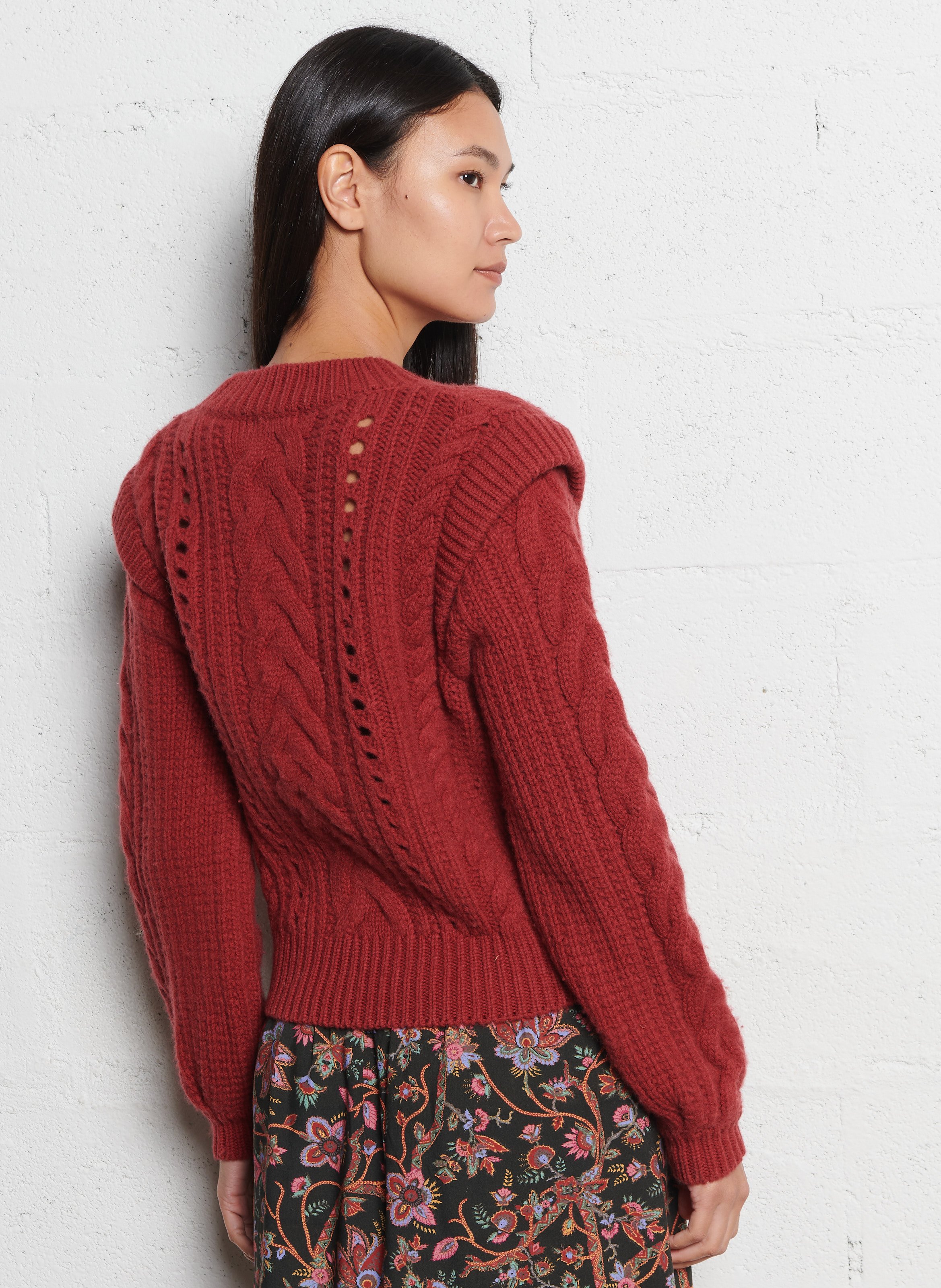Pull col rond en laine LOUISE MISHA Rouge