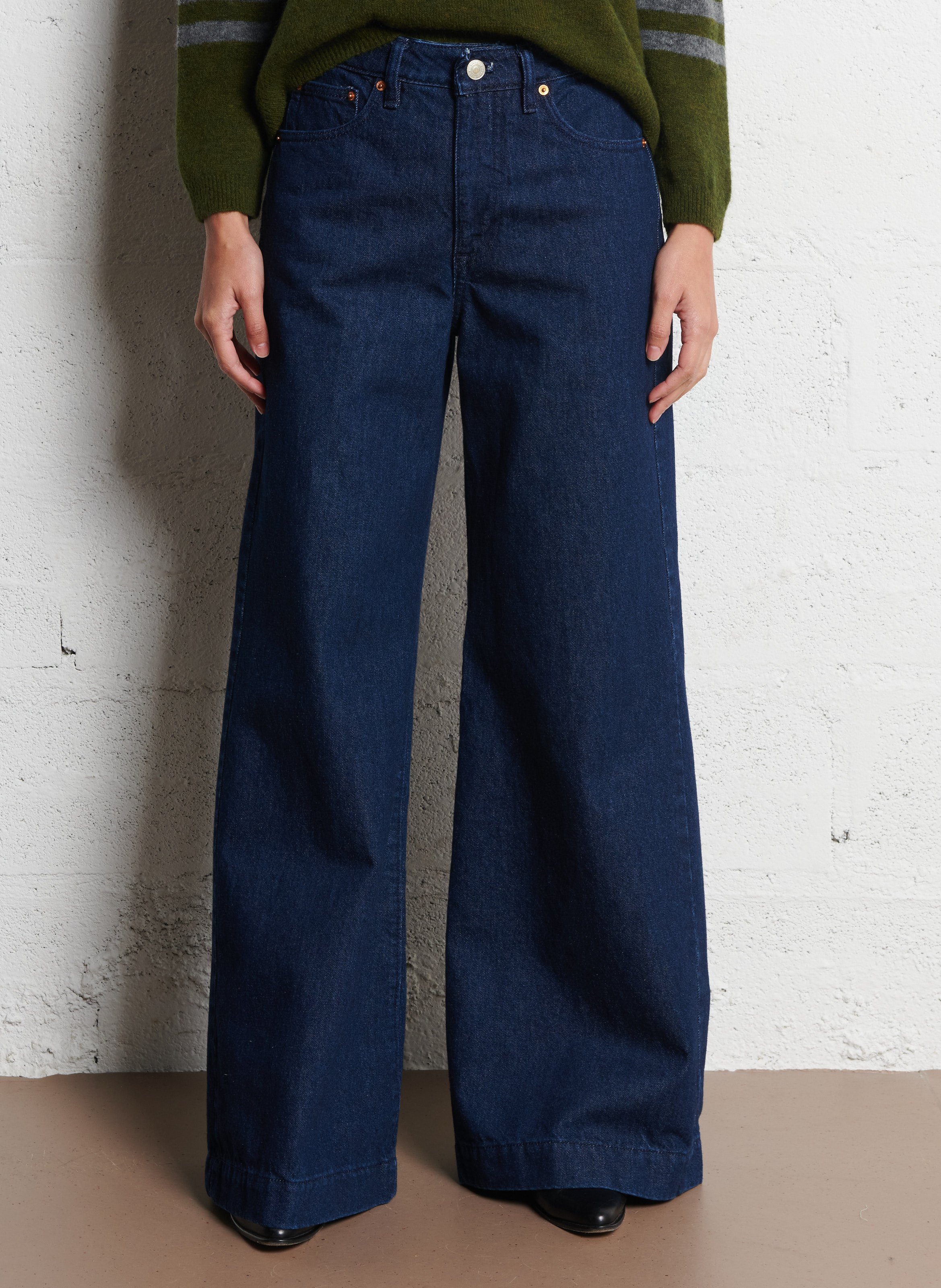 Wijde jeans - katoenblend ACQUAVERDE Blauw