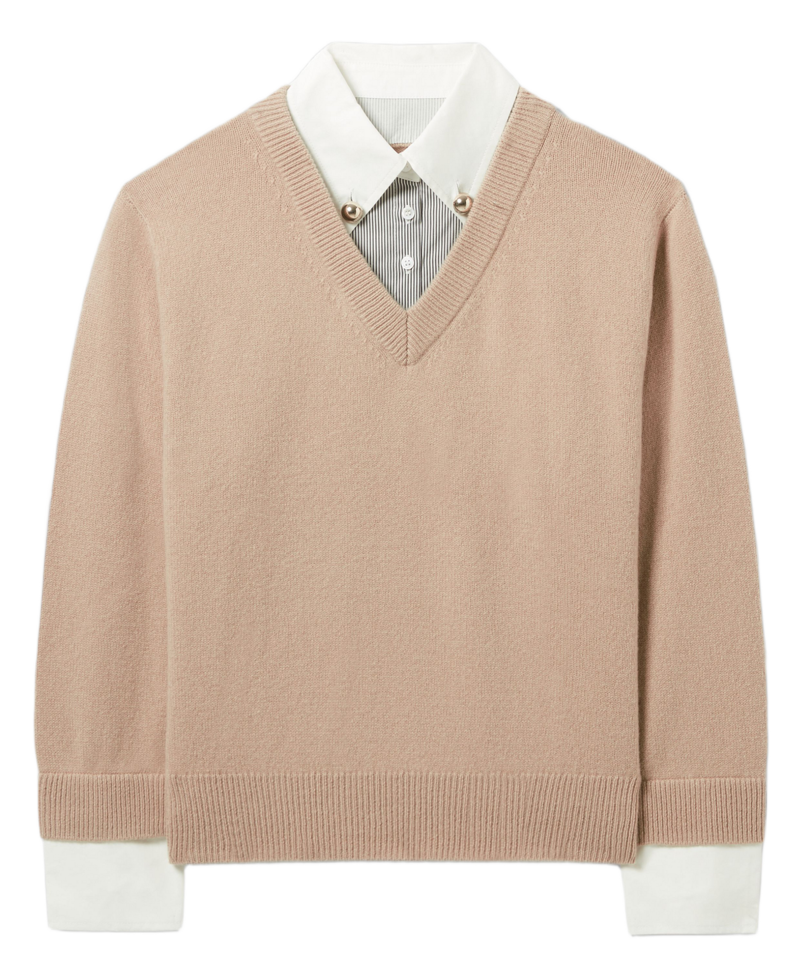 Pull col V en laine CLAUDIE PIERLOT Beige