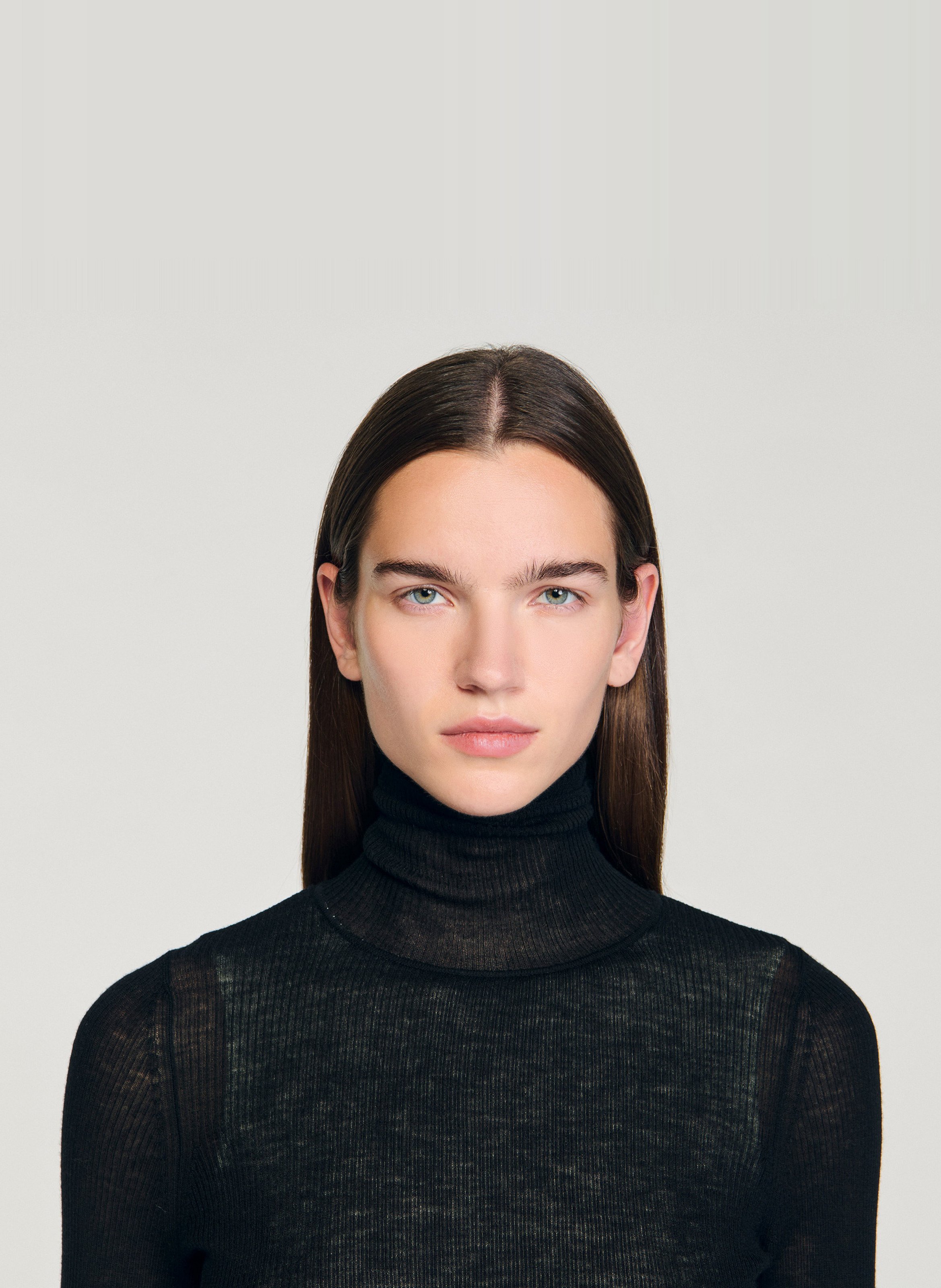 Roll-neck wool sweater SANDRO Black