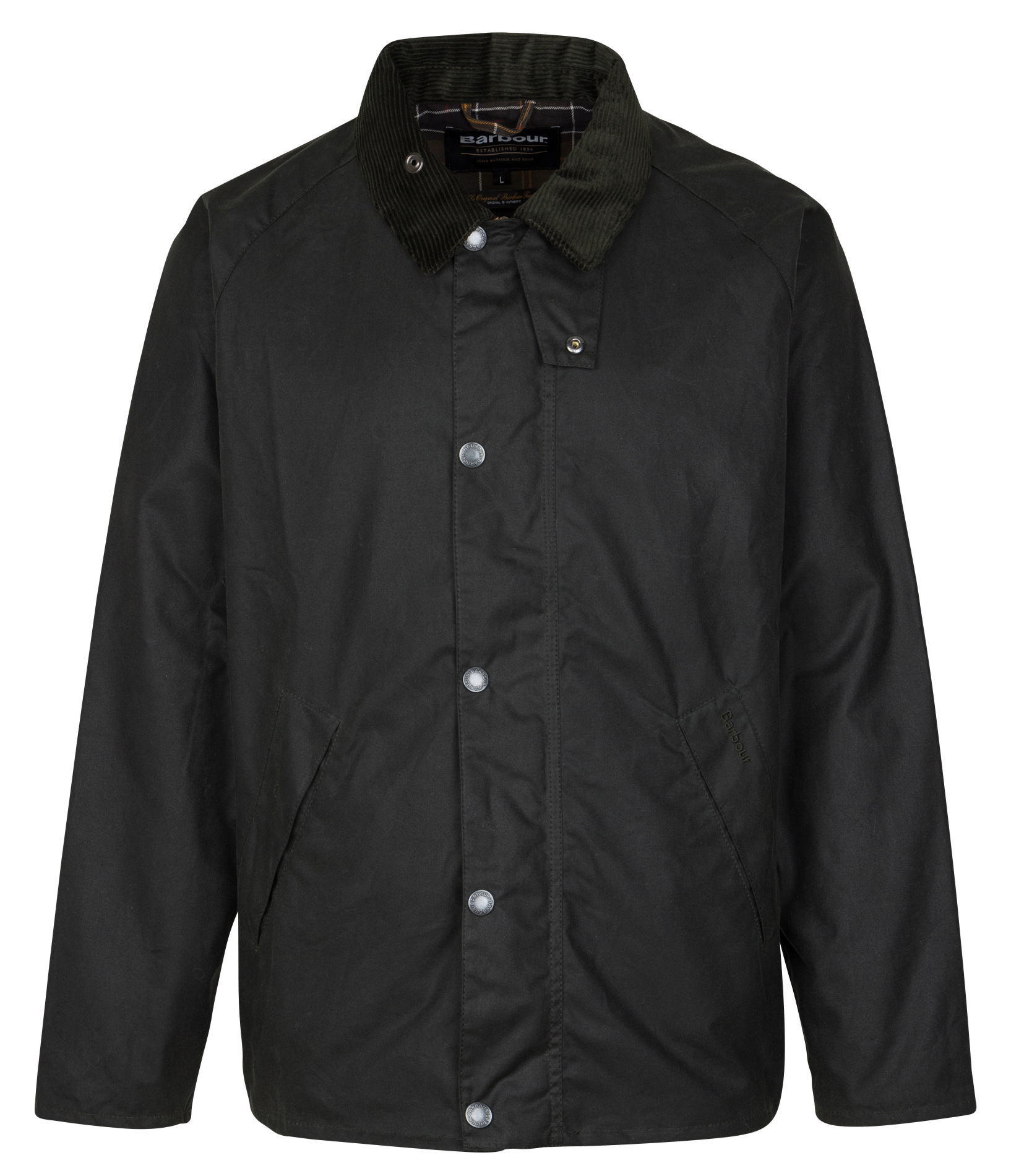 Katoenen jack met klassieke kraag BARBOUR Groen