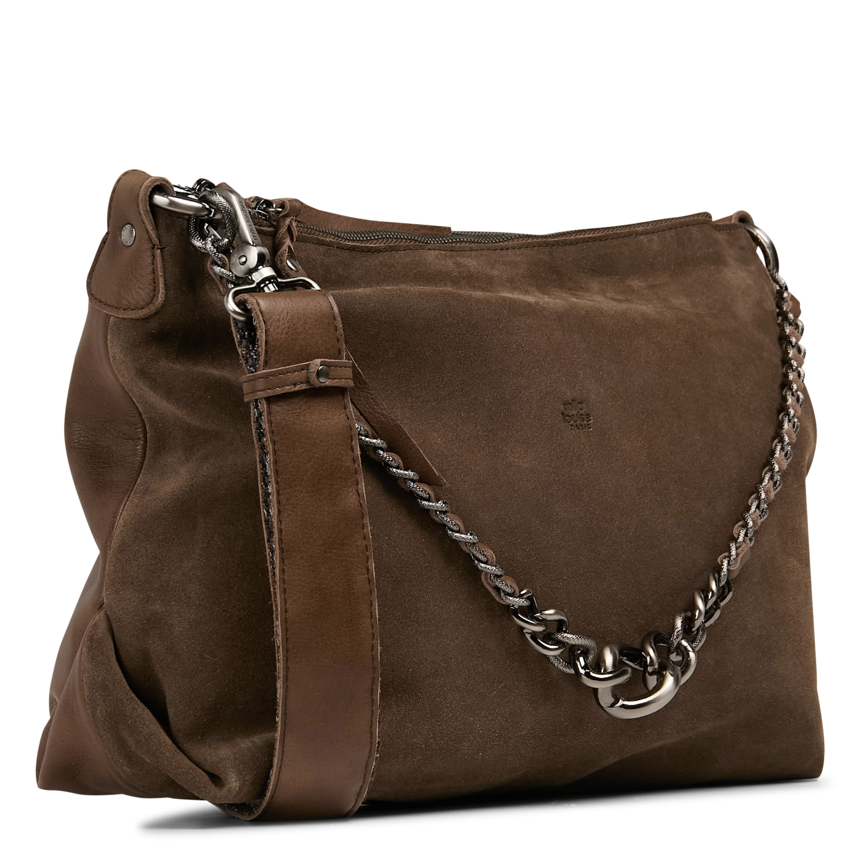 Leren clutch MILA LOUISE Kaki